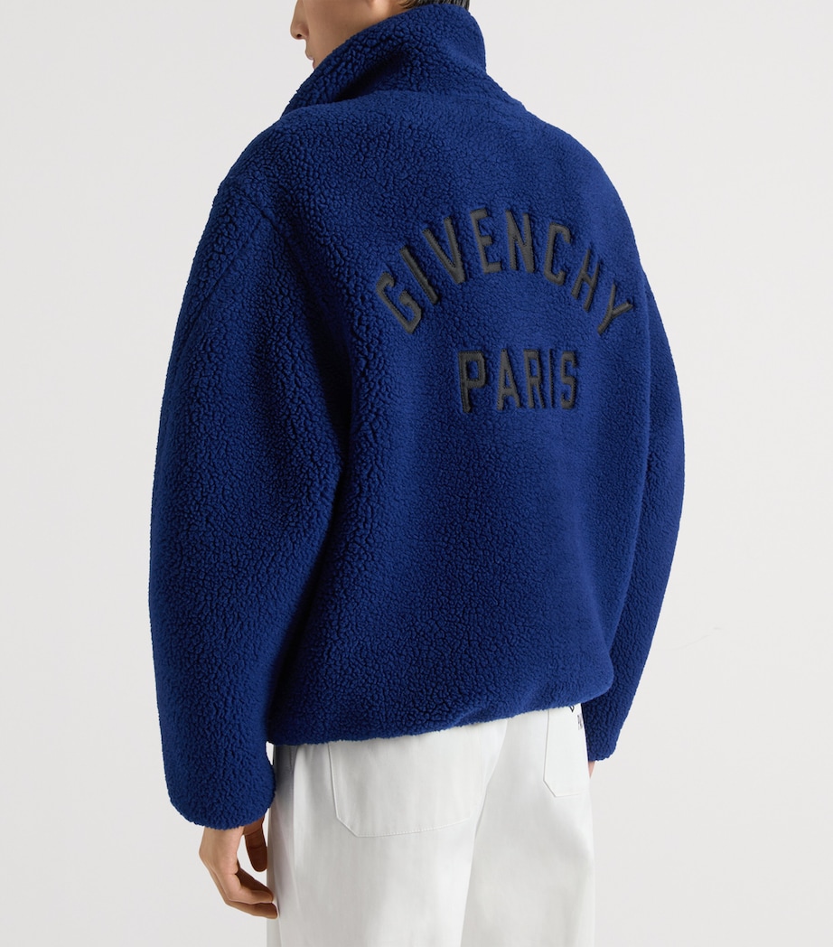 Cotton-Blend Fleece Jacket BRIGHT BLUE Image 4