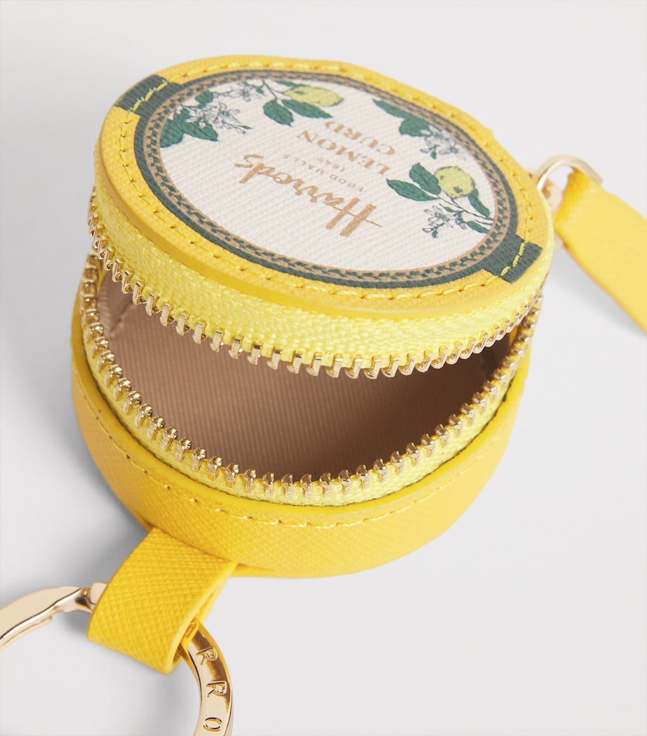 Leather Lemon Curd Pot Keyring YELLOW Image 2
