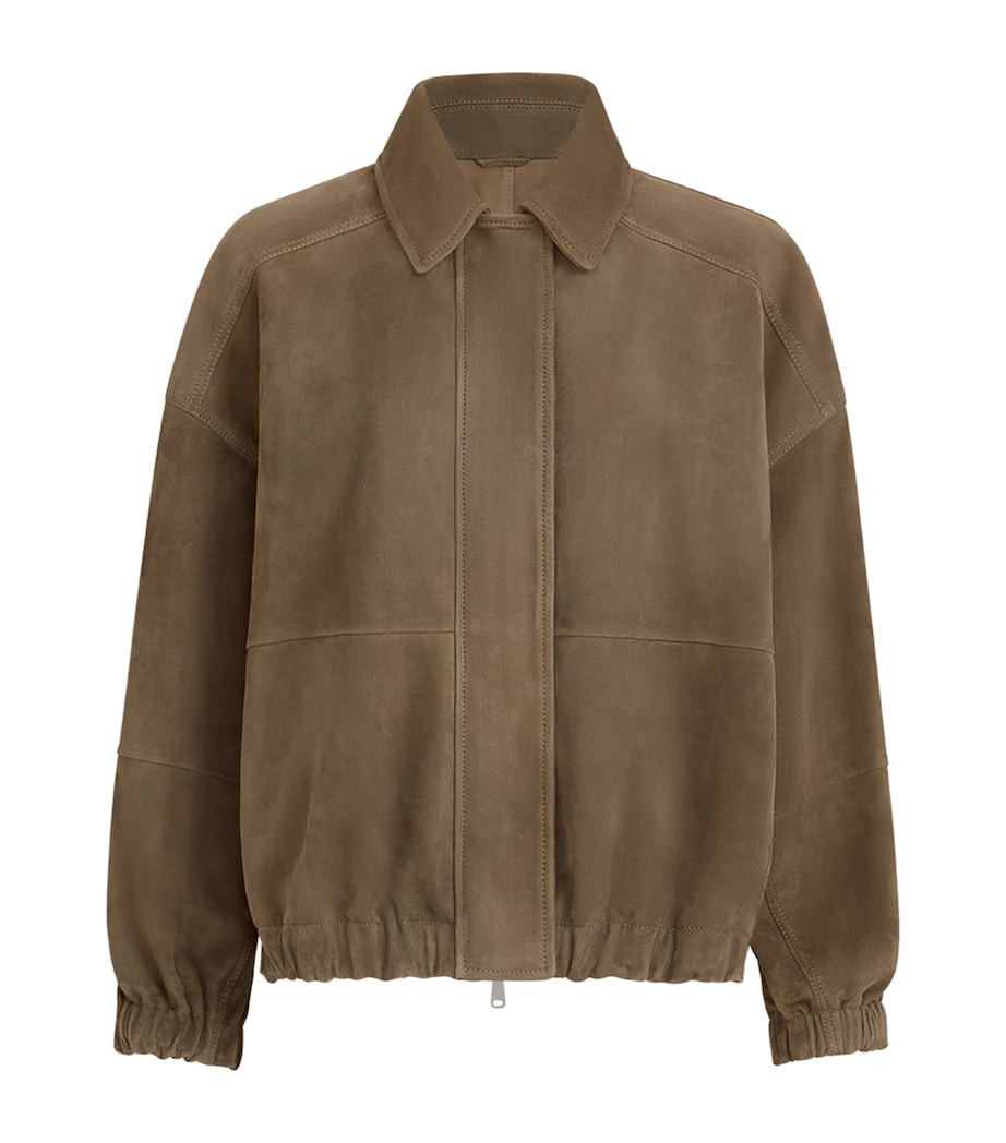Brunello Cucinelli Womens Suede Bomber Jacket Image 1