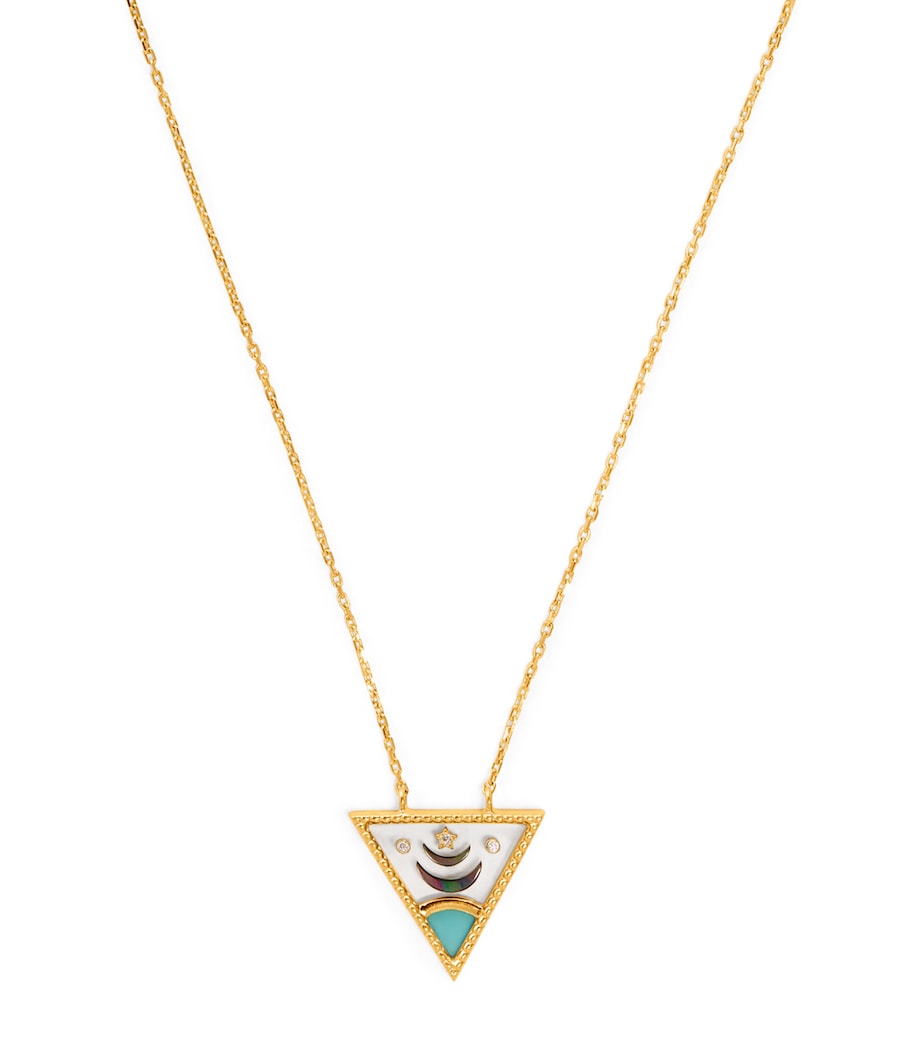 Yellow Gold, Diamond and Mixed Stone Amulets of Light Necklace YELLOW GOLD Image 1