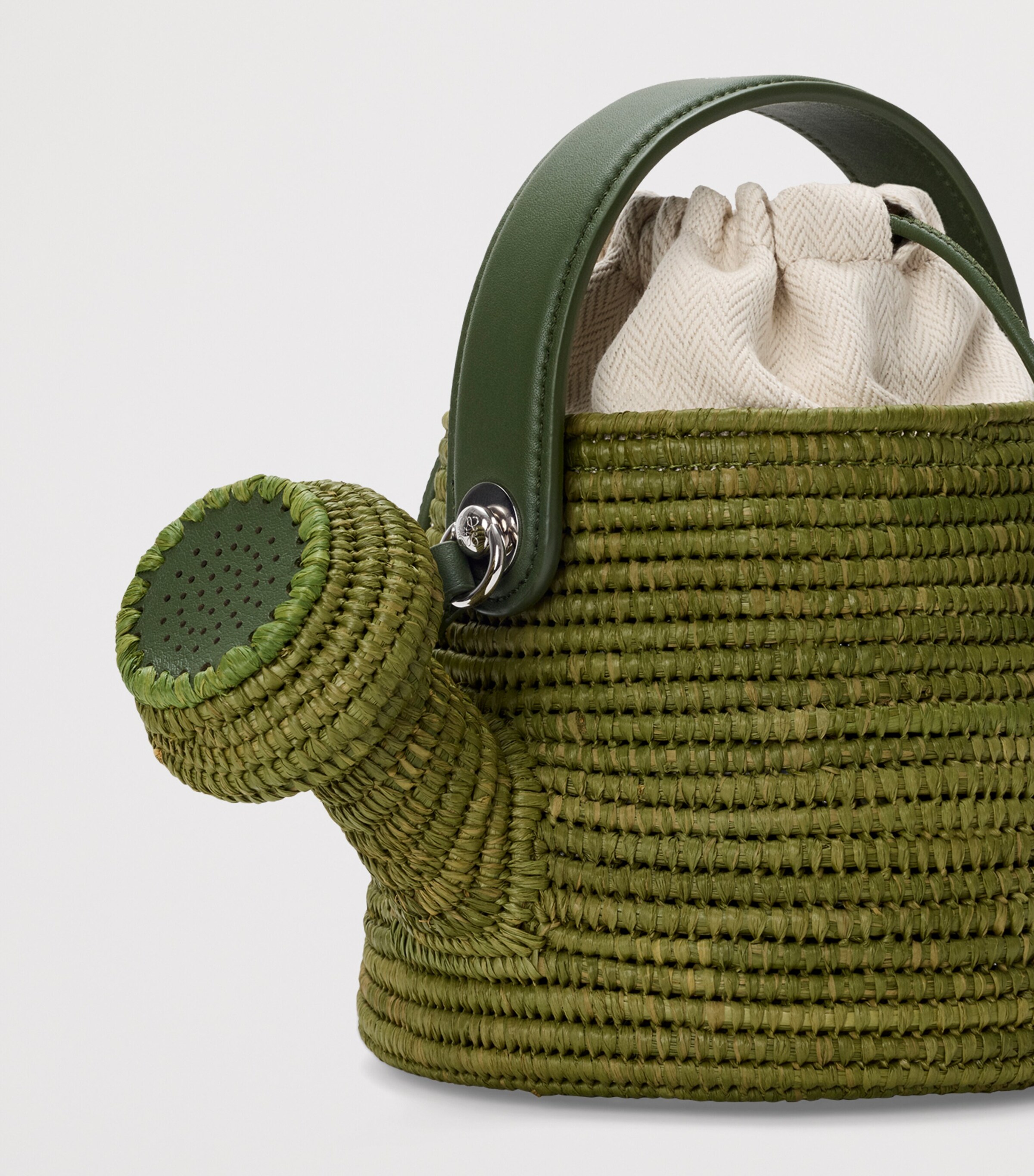 LOEWE x Paula's Ibiza Raffia Watering Can Shoulder Bag Green Image 5
