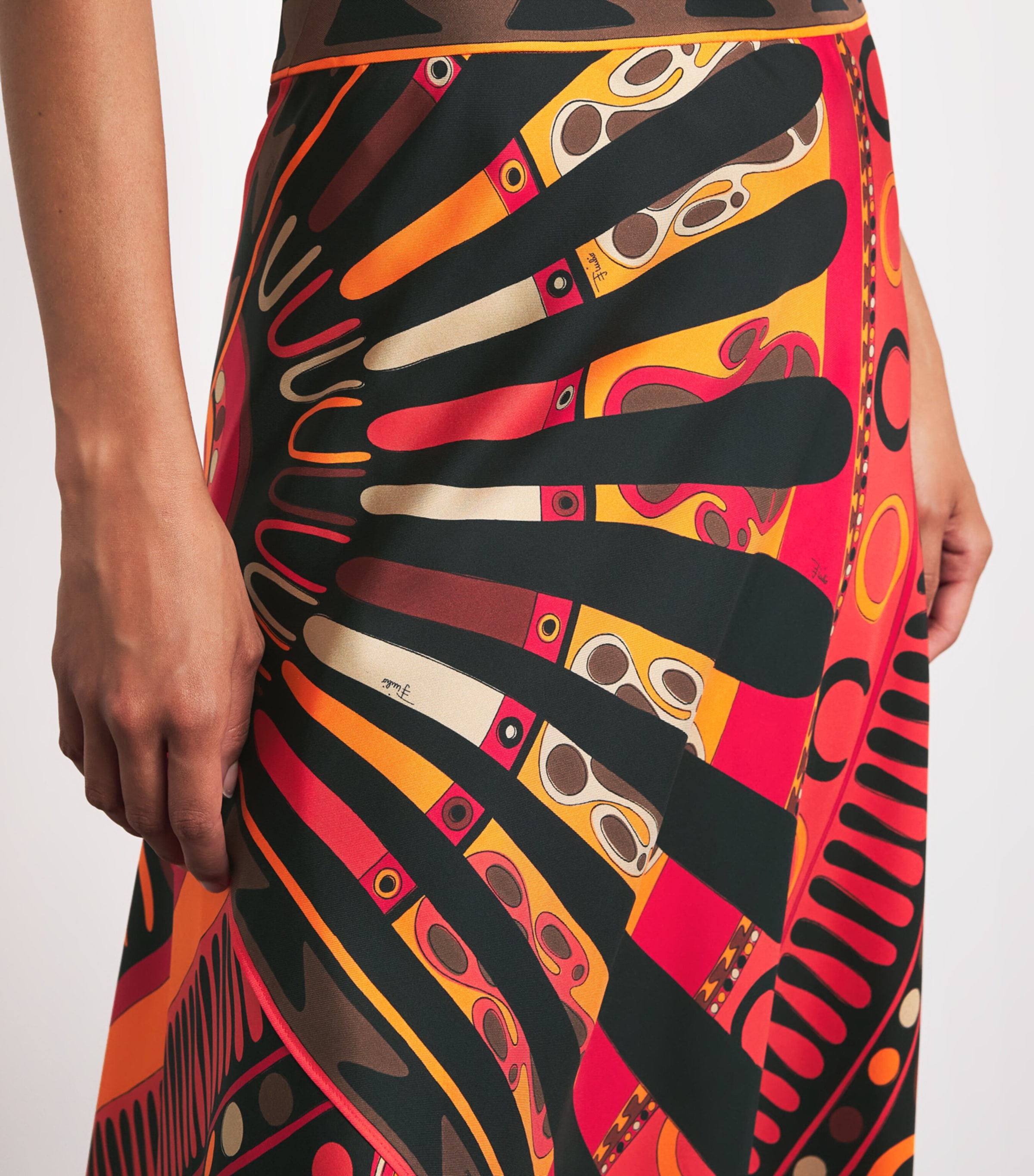 PUCCI Womens Silk Soleil Scarf Skirt Image 3