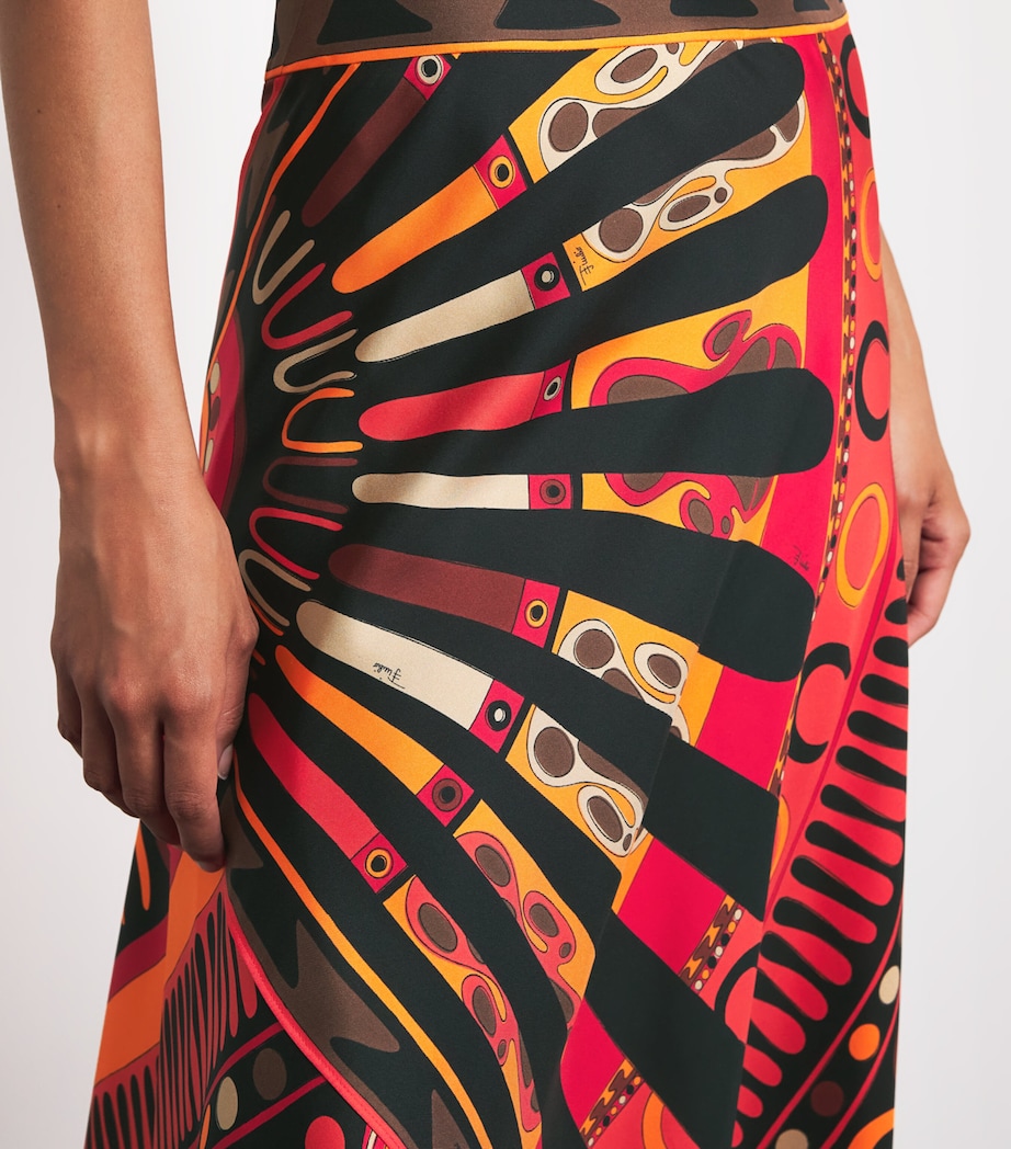 PUCCI Womens Silk Soleil Scarf Skirt Image 3