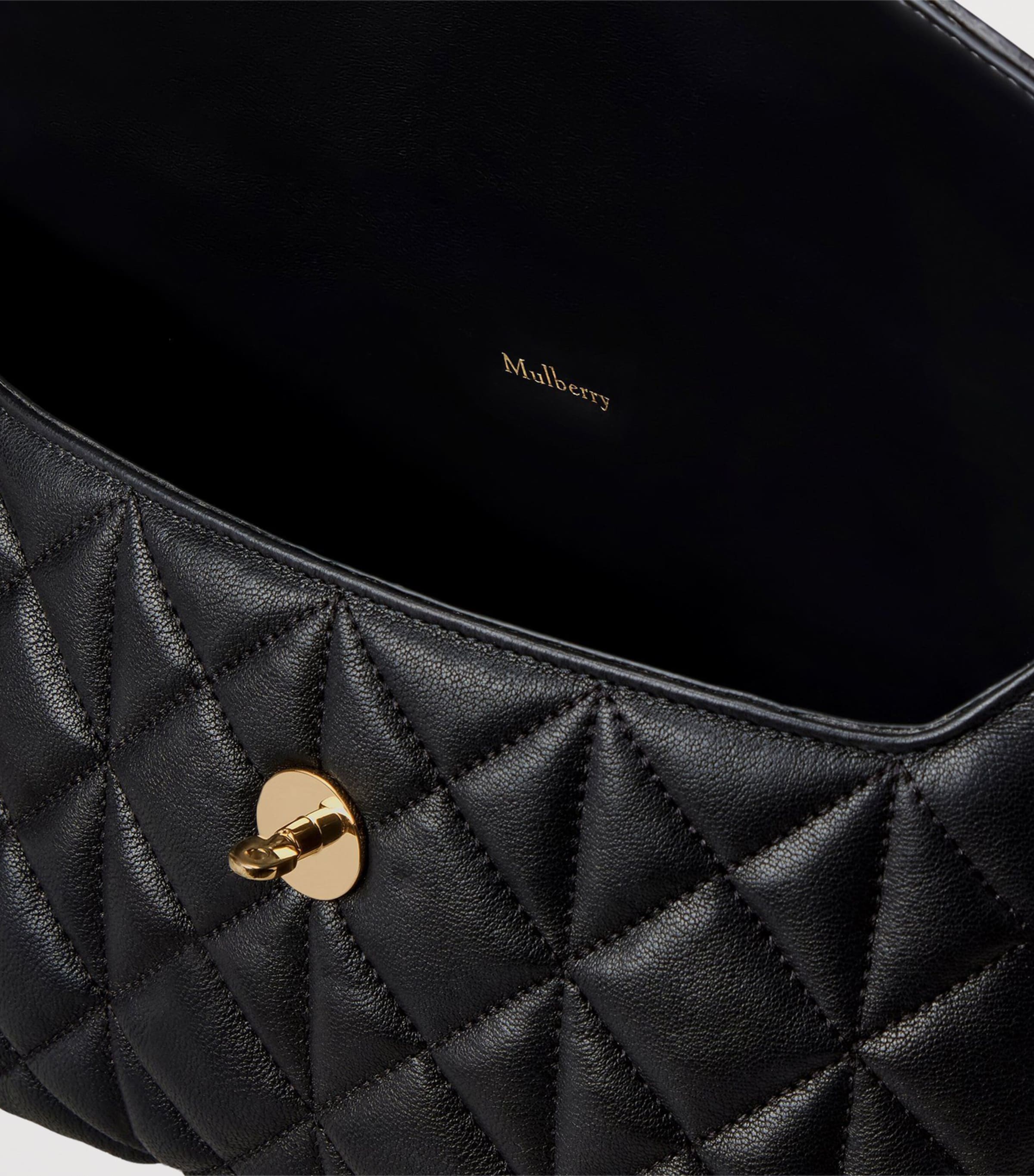 Large Leather Darley Cosmetic Pouch BLACK Image 4