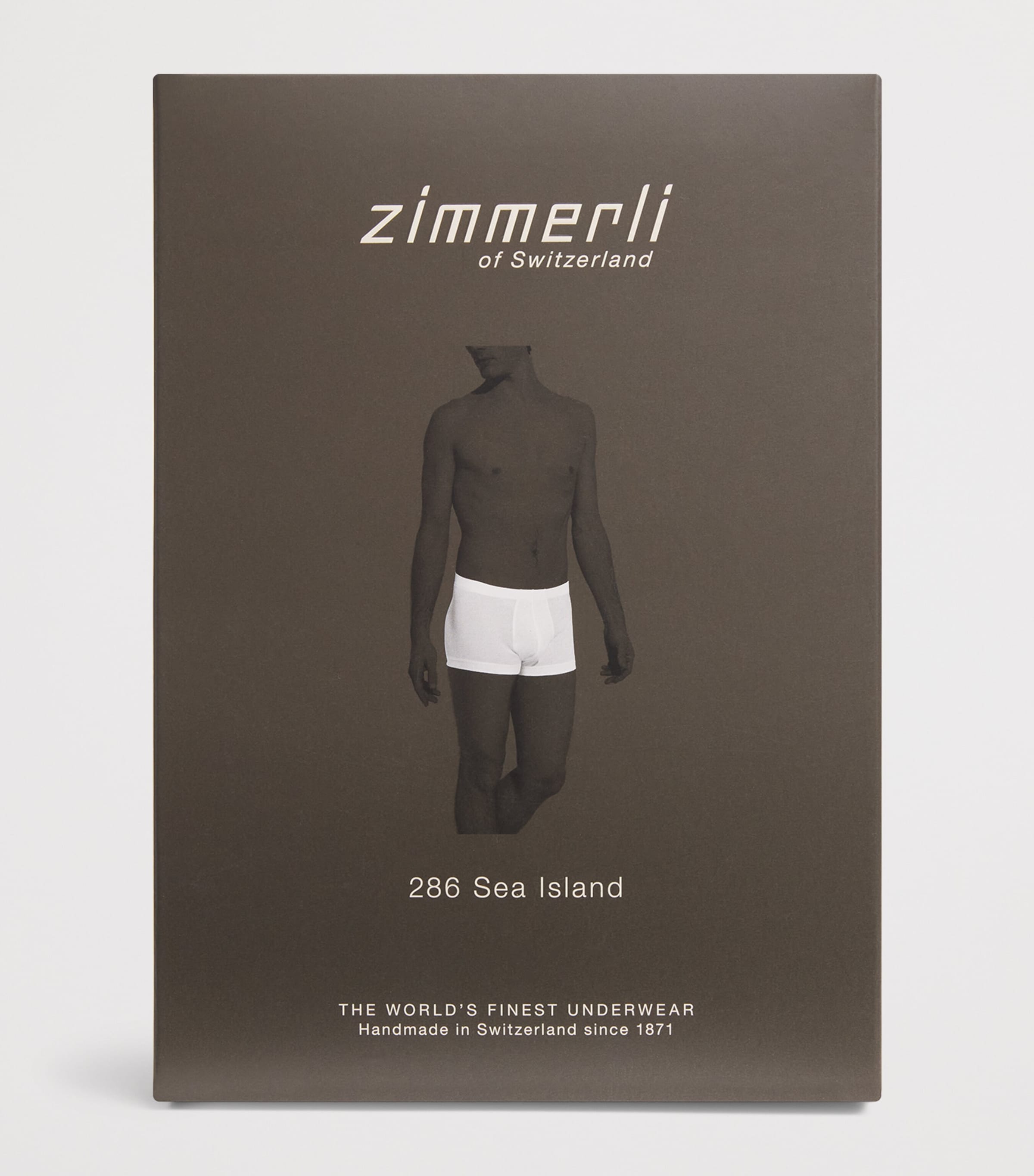 Zimmerli Mens Sea Island Cotton Boxer Briefs Blue Horizon Image 4