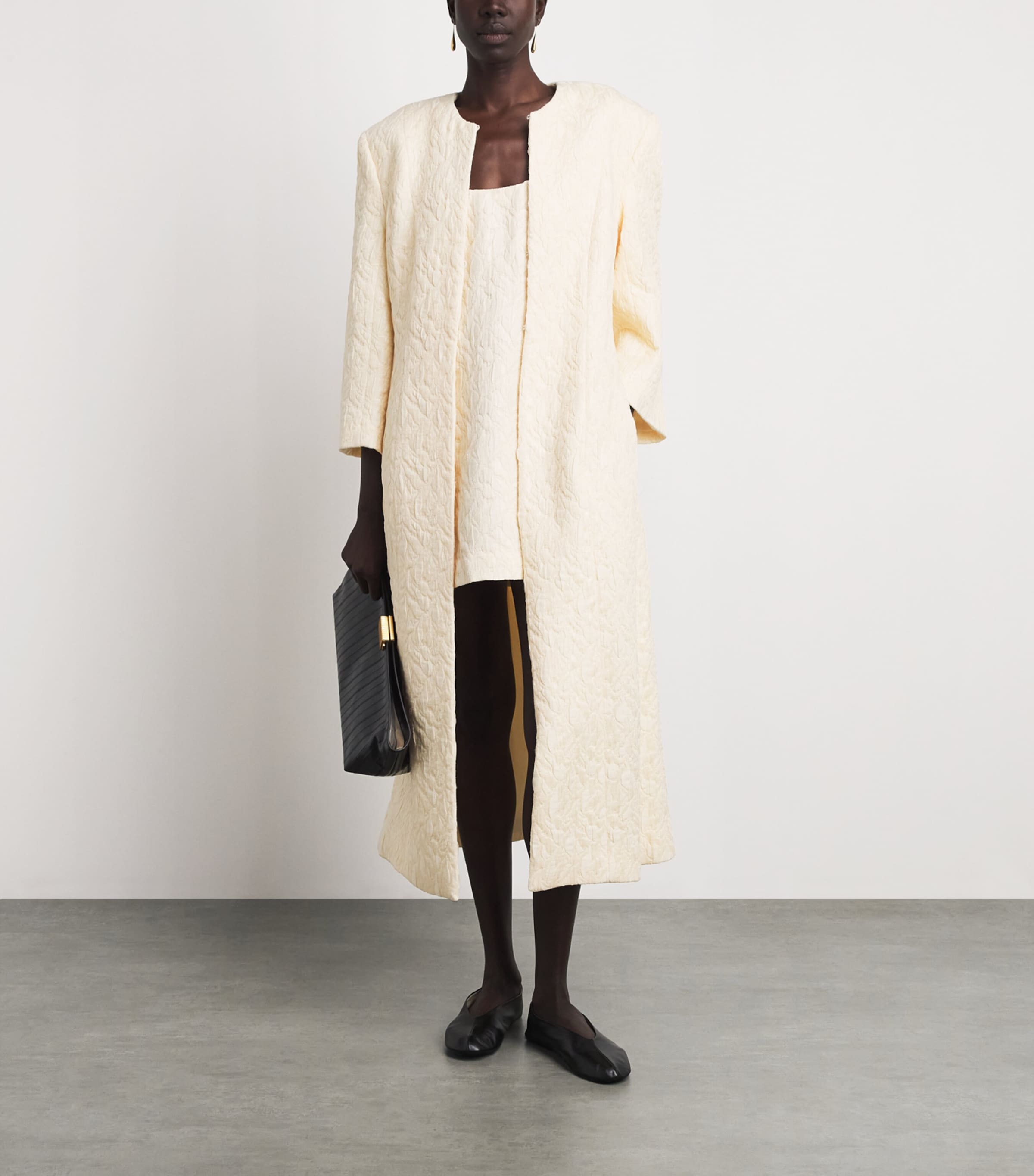 CAMILLA AND MARC Womens Cloqué Gracia Coat Mcrm Cream Image 2