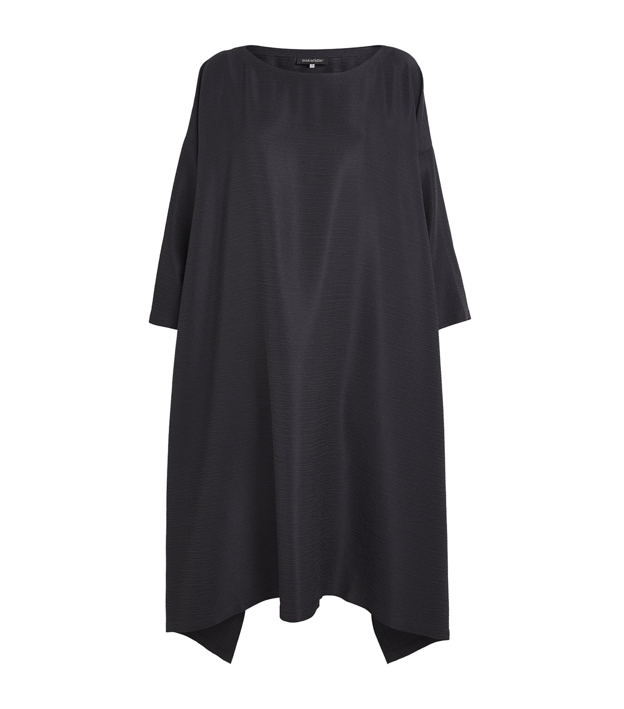 Eskandar Womens Silk Plissé Midi Dress Slate Image 1