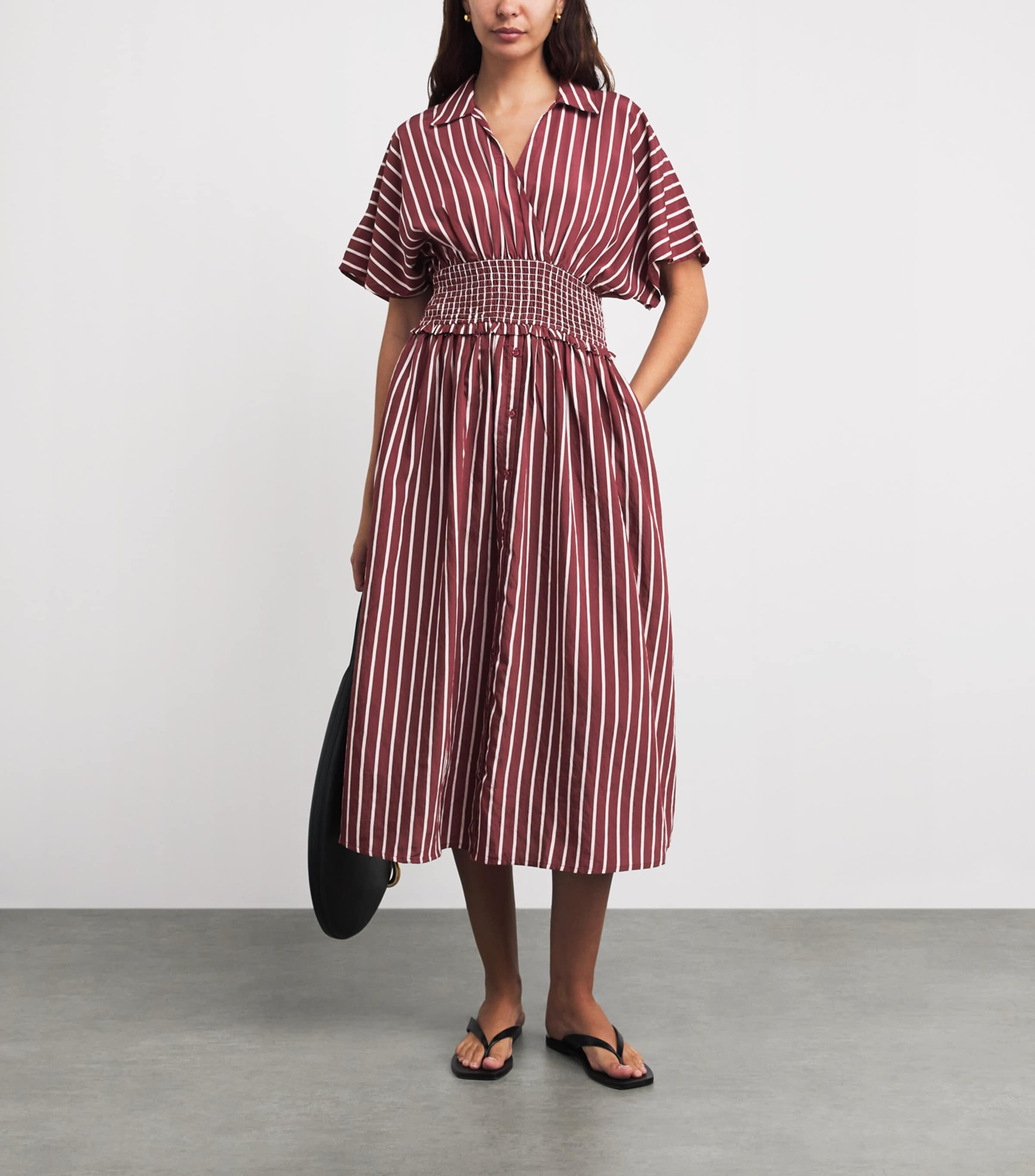 Claudie Pierlot Womens Stripe Wrap Dress Dual Color Image 2
