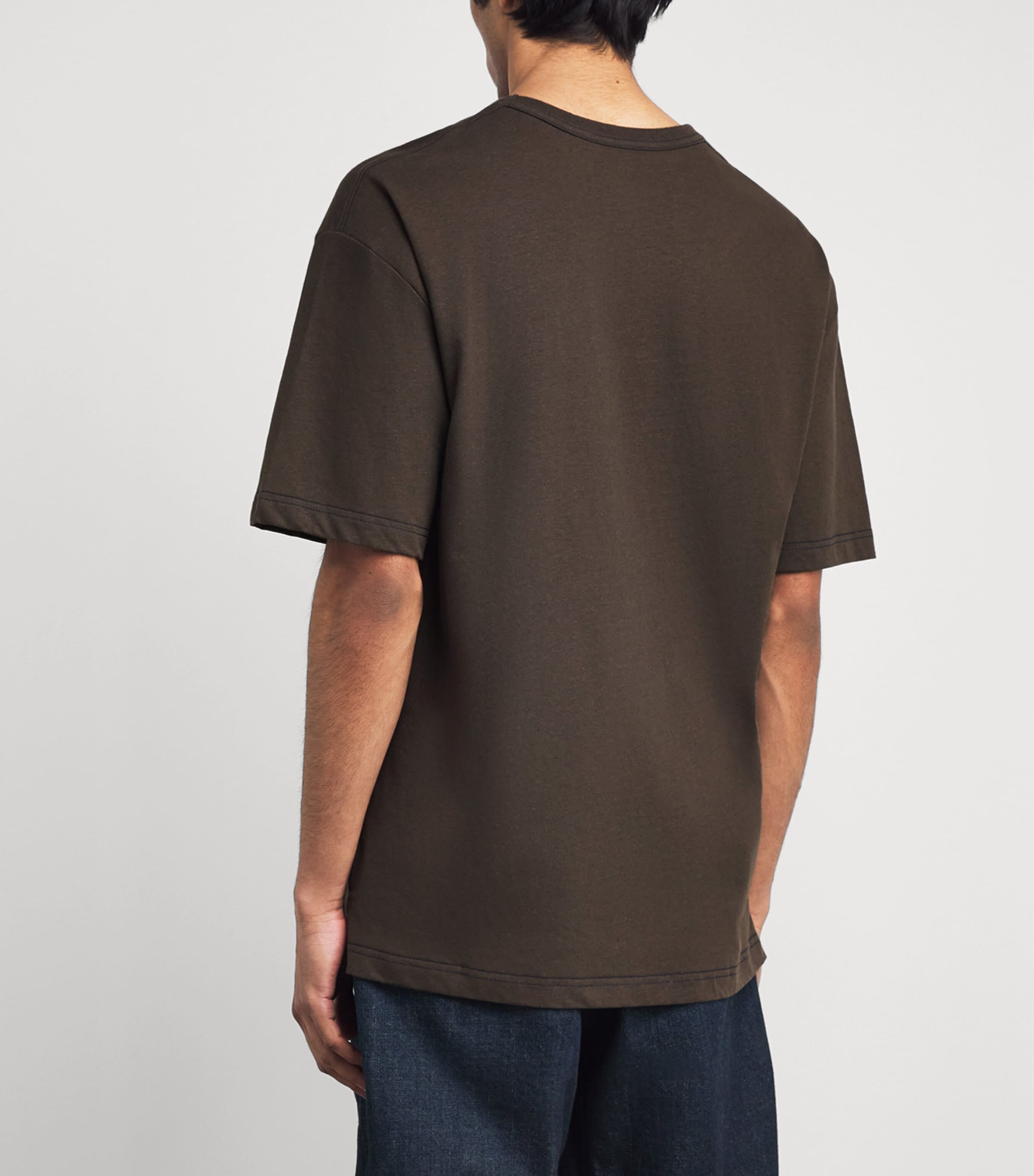 Lemaire Mens Cotton-Linen Boxy T-Shirt Ristretto/ Image 5