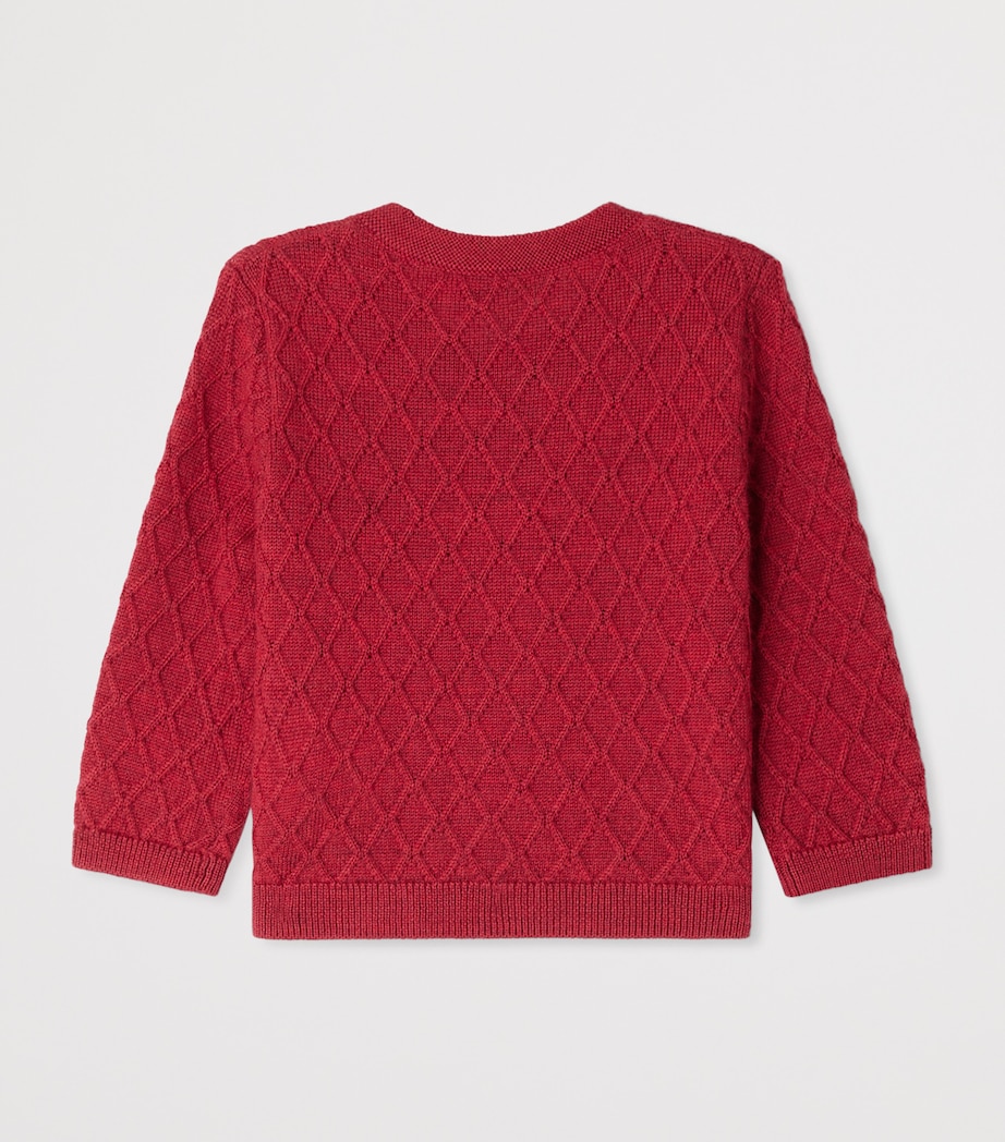Wool Jarancia Cardigan (6-18 Months) CERISE Image 2