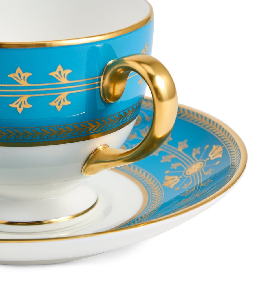 Bone China Bacchus Teacup and Saucer TURQ Image 4