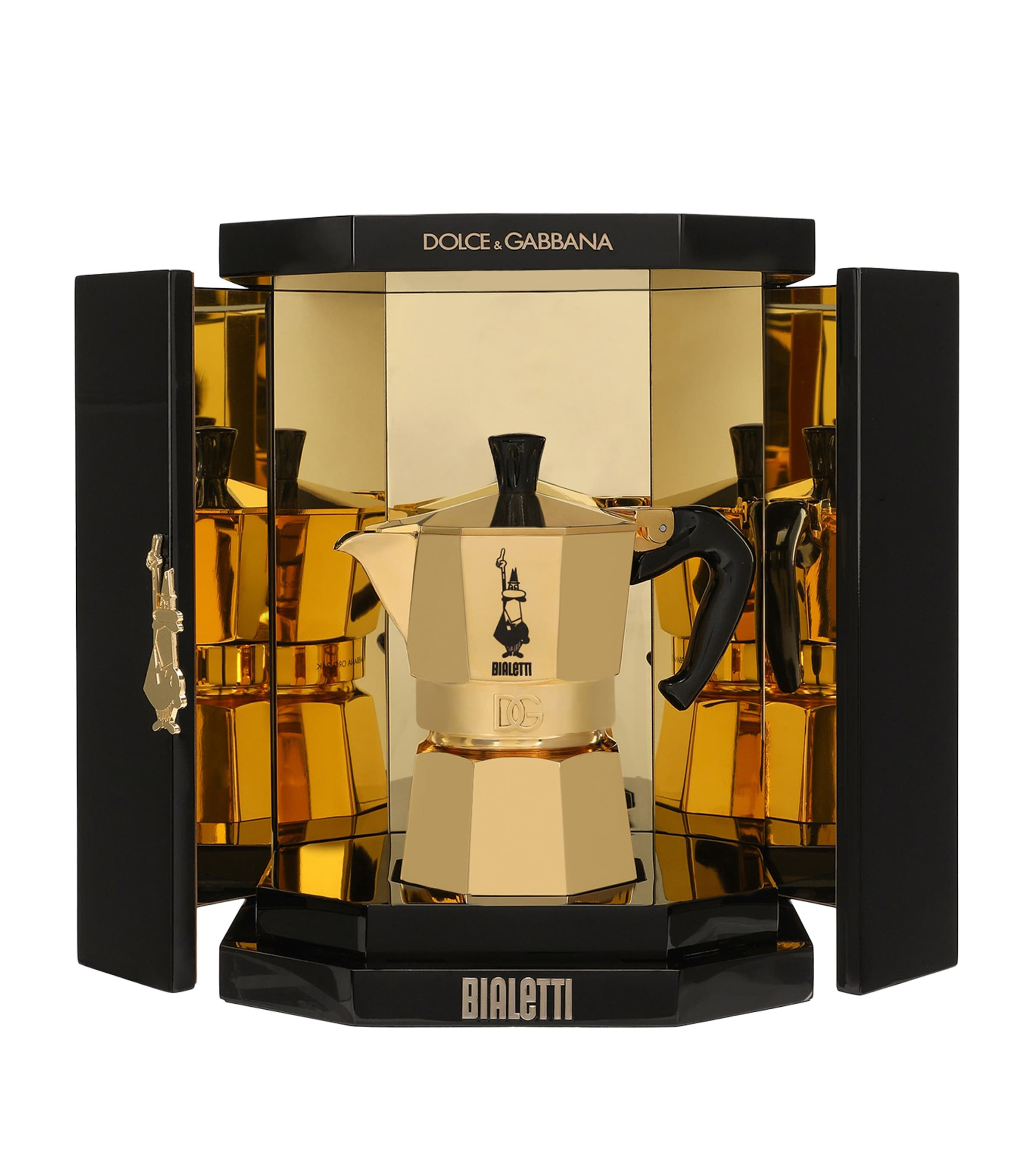 Dolce & Gabbana X Bialetti 24kt Gold Moka Ora 3-cup Express In Black