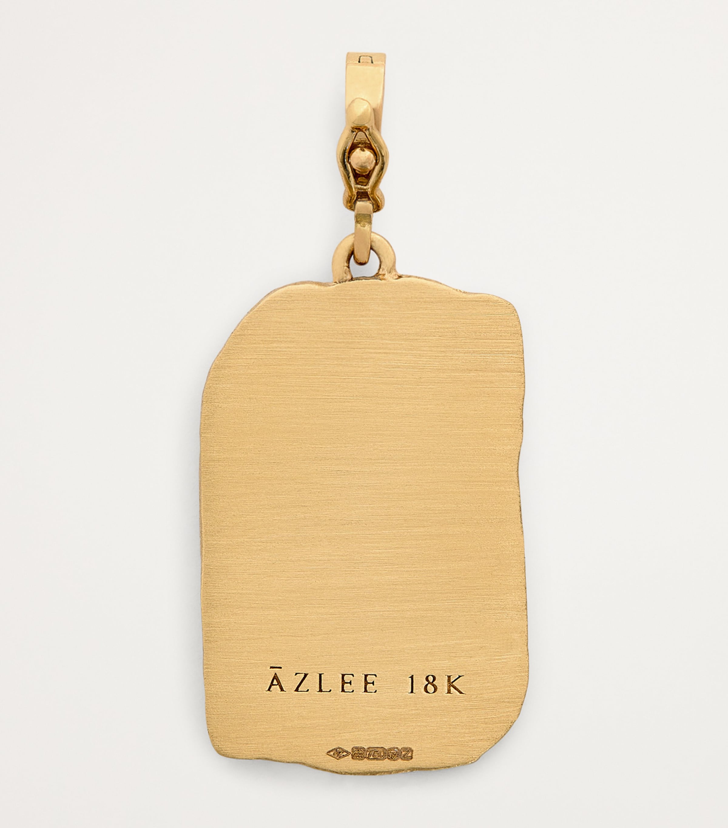 Azlee Large Yellow Gold and Diamond Collide Relic Coin Charm Yellow Gold Image 3