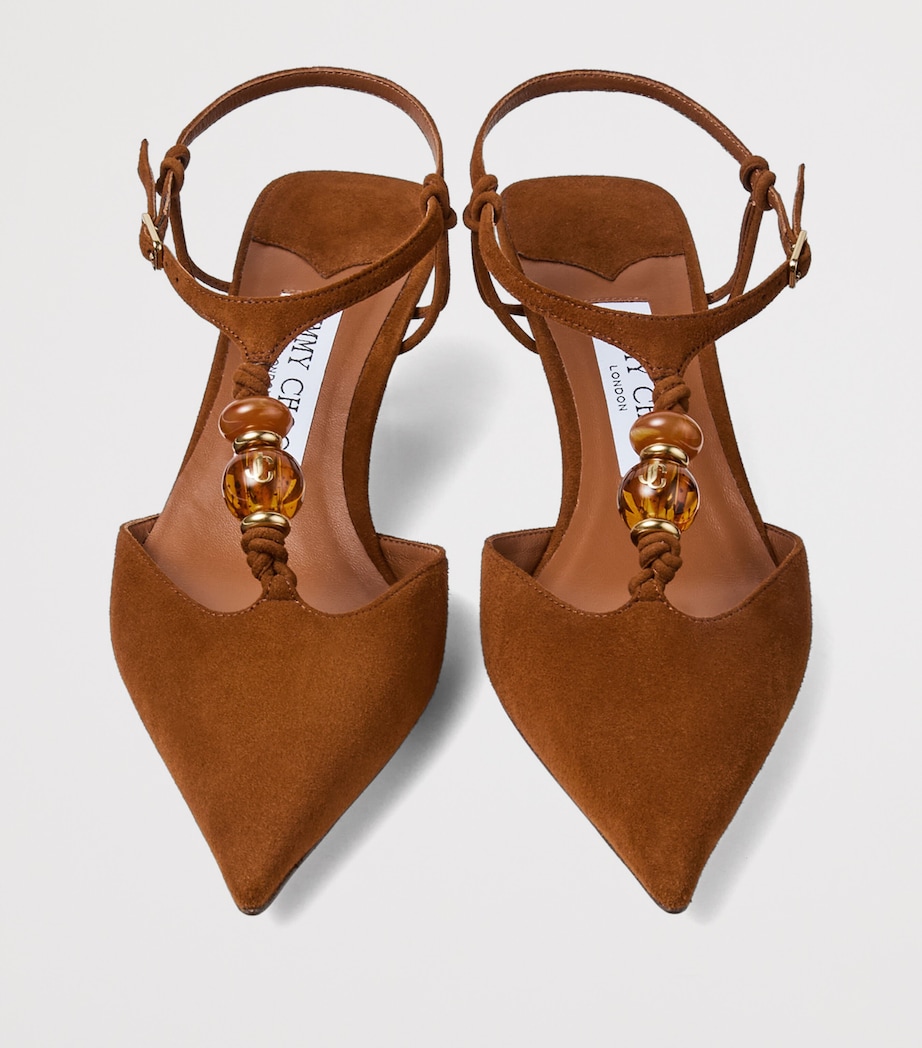 Jimmy Choo Lauri 50 Suede Slingback Pumps Tan Mix Image 5