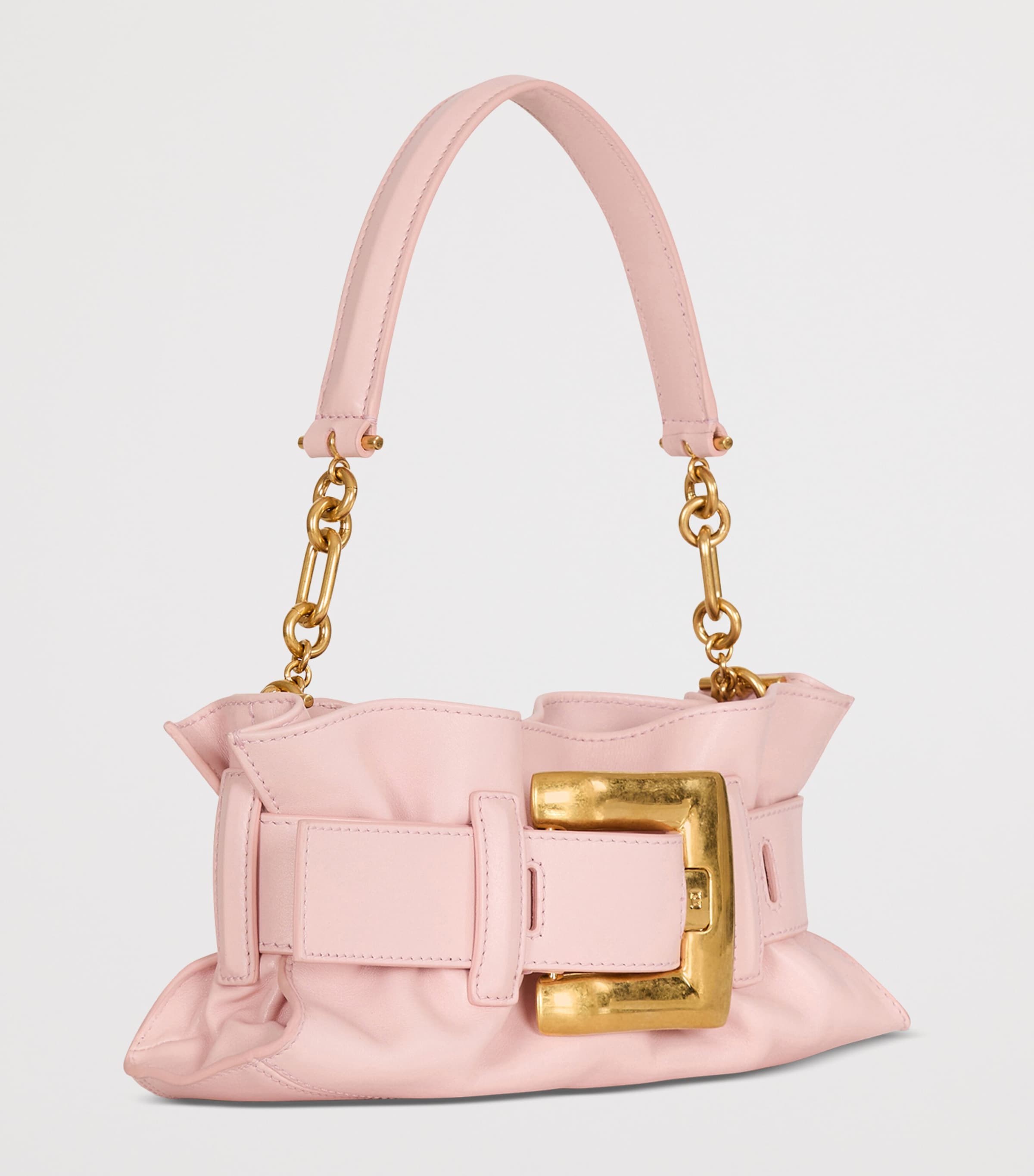 Balmain Mini Leather Anthem Shoulder Bag Rose Pale Image 3