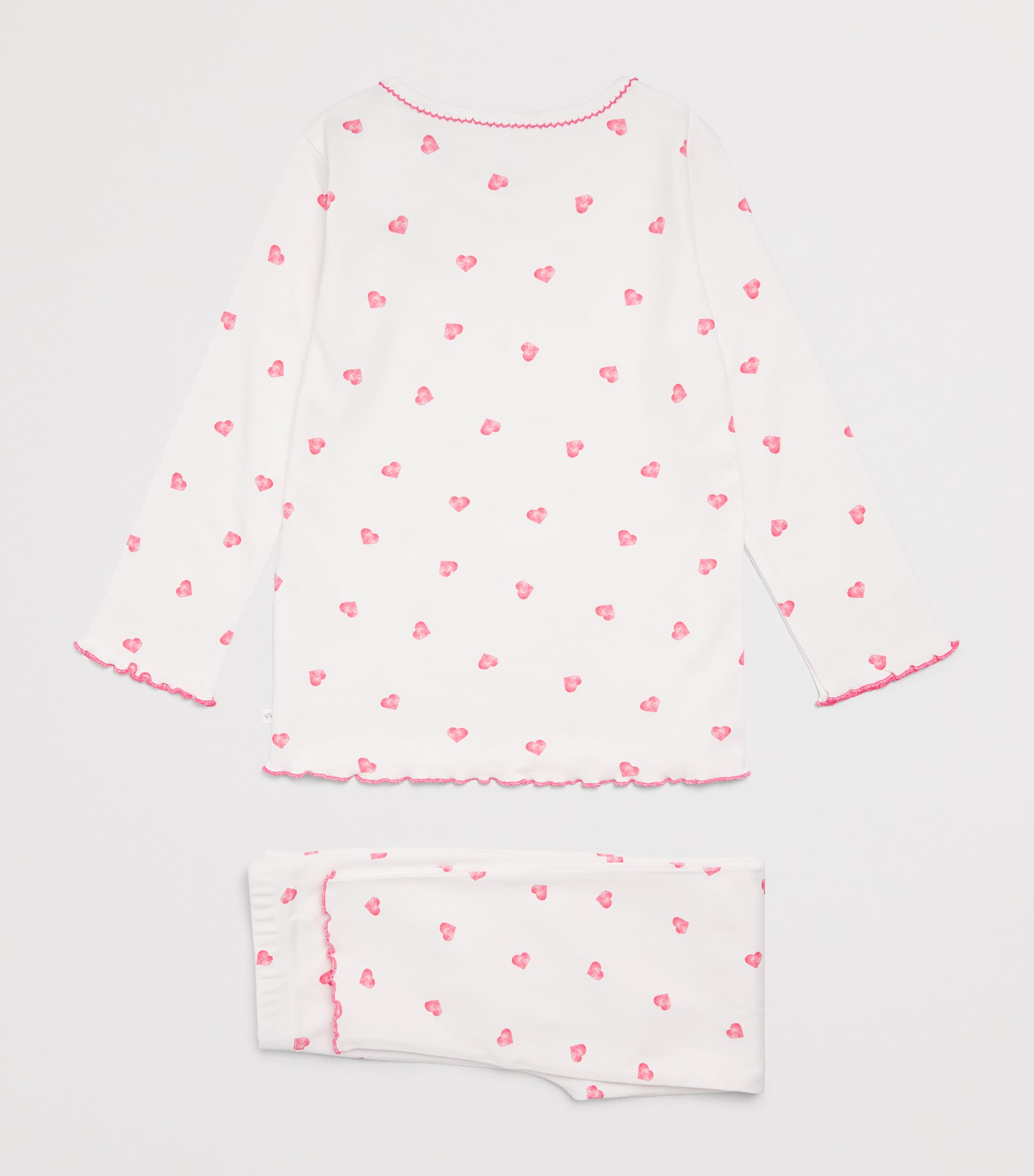 Rosa & Blue Bamboo-Organic Cotton Hearts Pyjama Set (5-6 Years) Heart Image 2