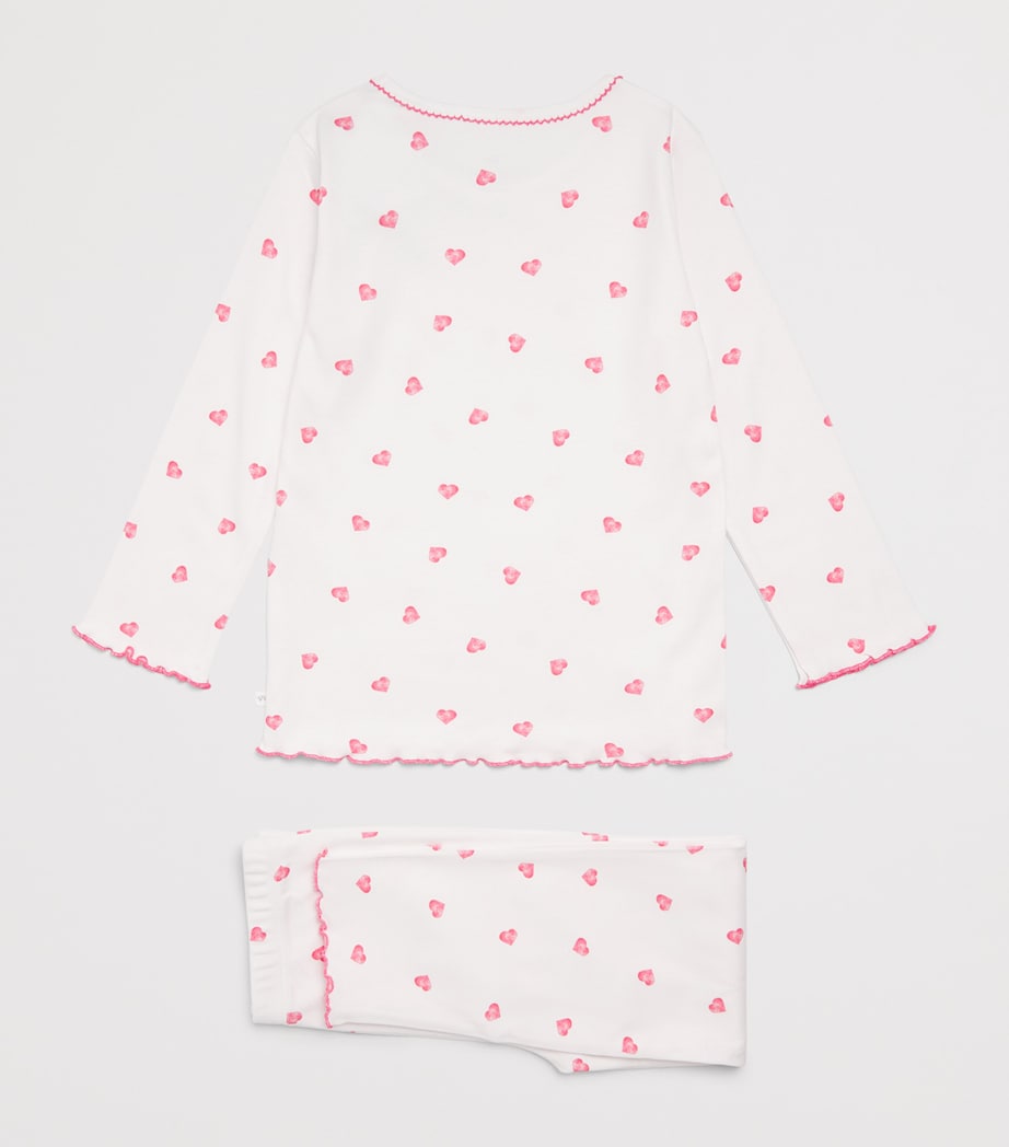 Rosa & Blue Bamboo-Organic Cotton Hearts Pyjama Set (5-6 Years) Heart Image 2