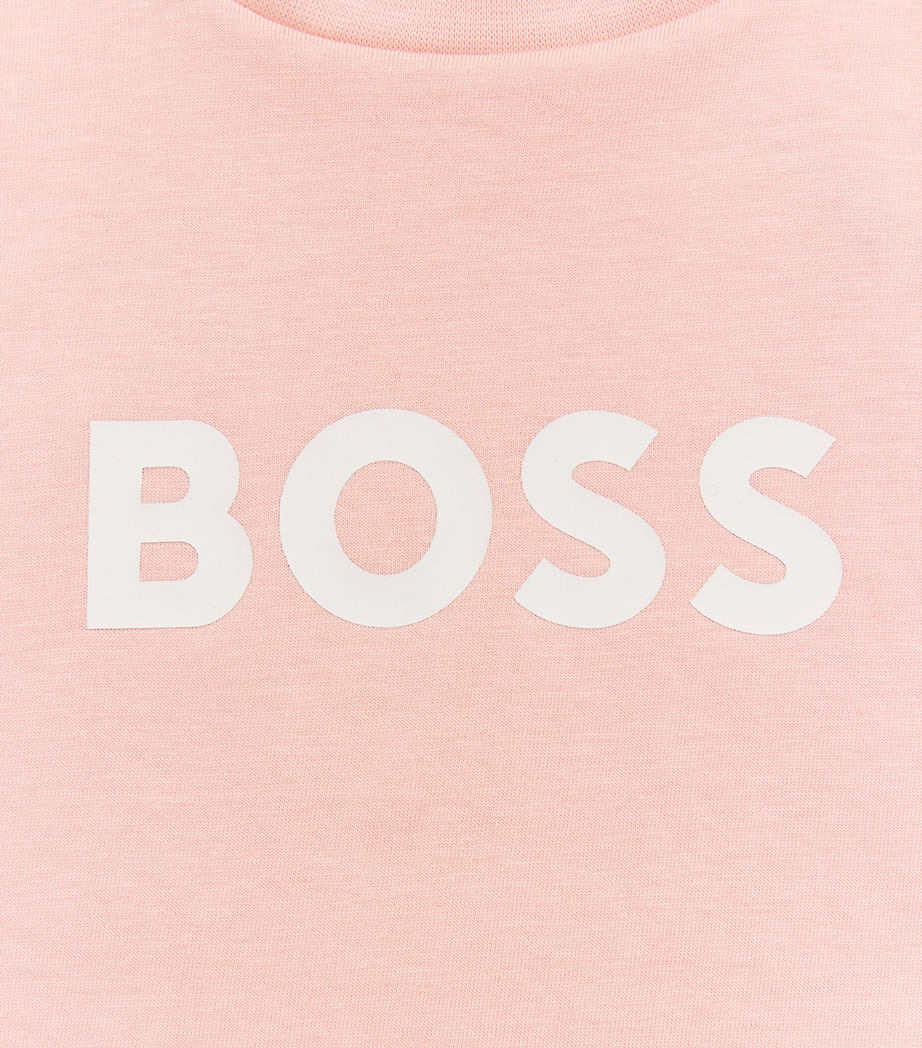 BOSS Kidswear Cotton Logo T-Shirt (4-16 Years) Washed Pink Image 3