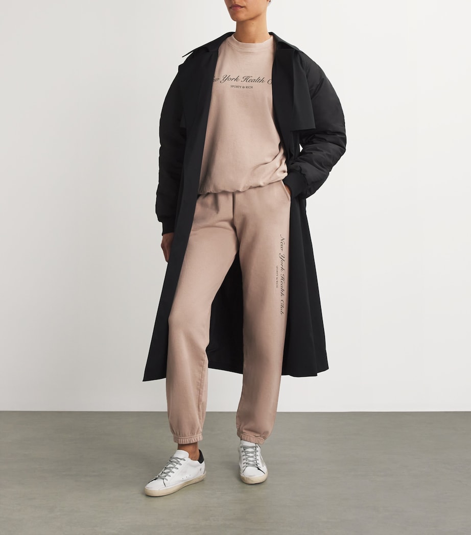 Sporty & Rich Womens Health Club Sweatshirt Mink Black Image 2