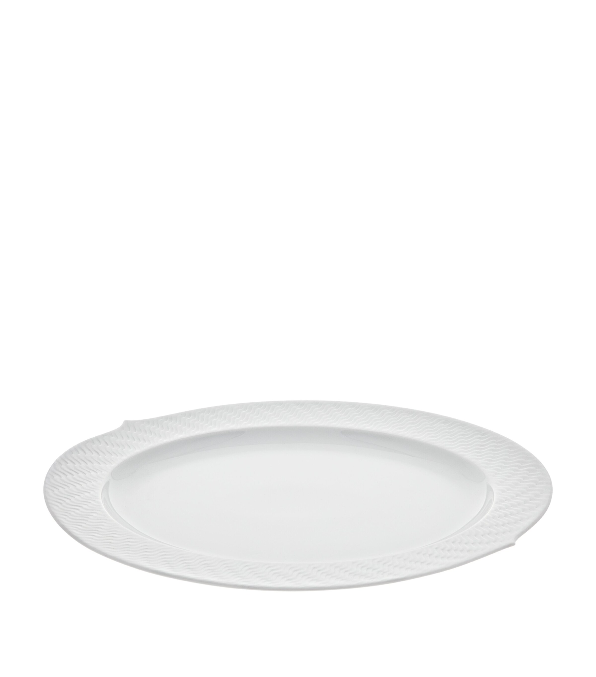 Meissen Porcelain Waves Relief Oval Serving Platter (39cm) White Image 4