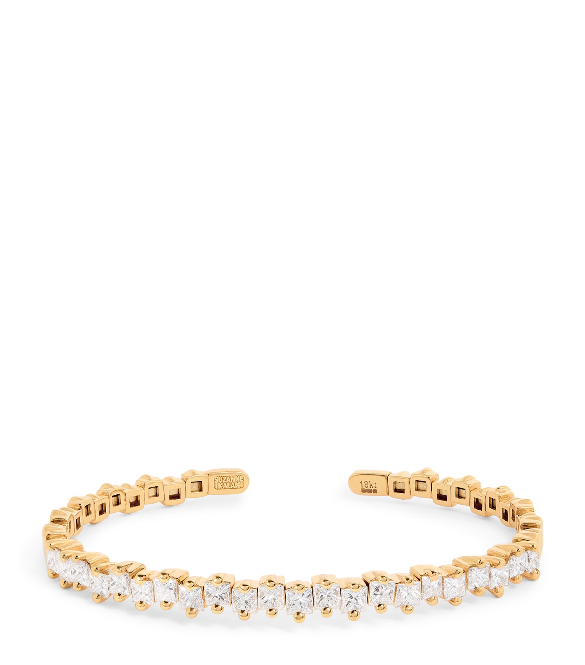 Suzanne Kalan Rose Gold And Diamond Princess Bangle In Gold