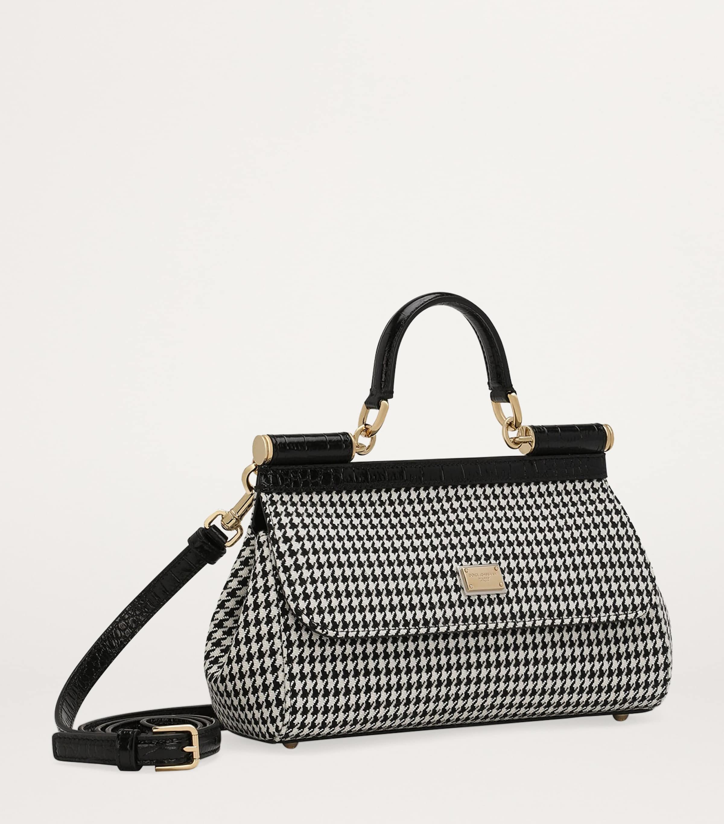 Medium Houndstooth Sicily Top-Handle Bag HW5FG-PIED POULE Image 5