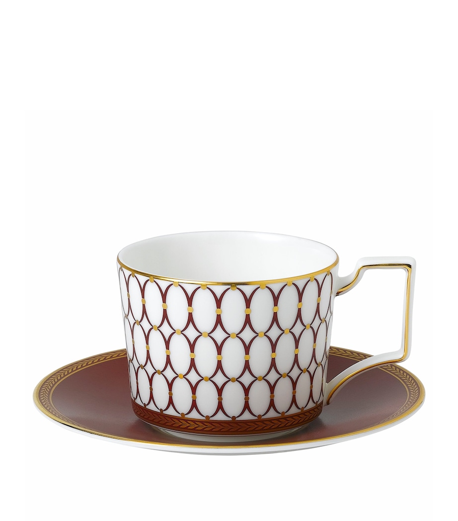 Renaissance Red Teacup and Saucer RED Image 1