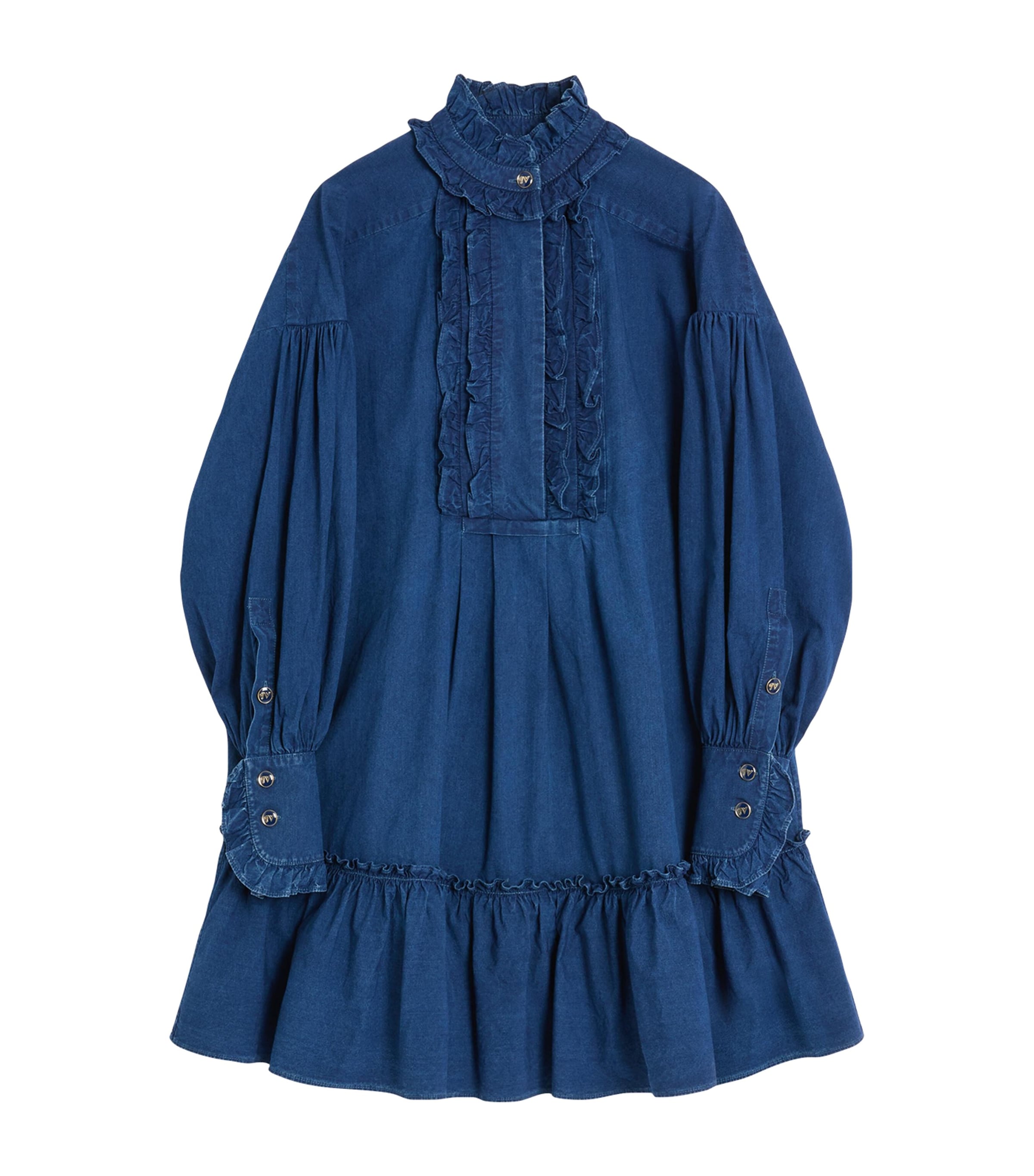 Valentino Dark Blue Denim Dress In Blue