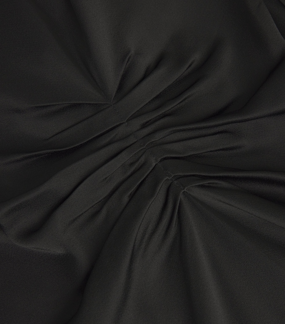 Gathered-Waist Maxi Dress BLACK Image 5