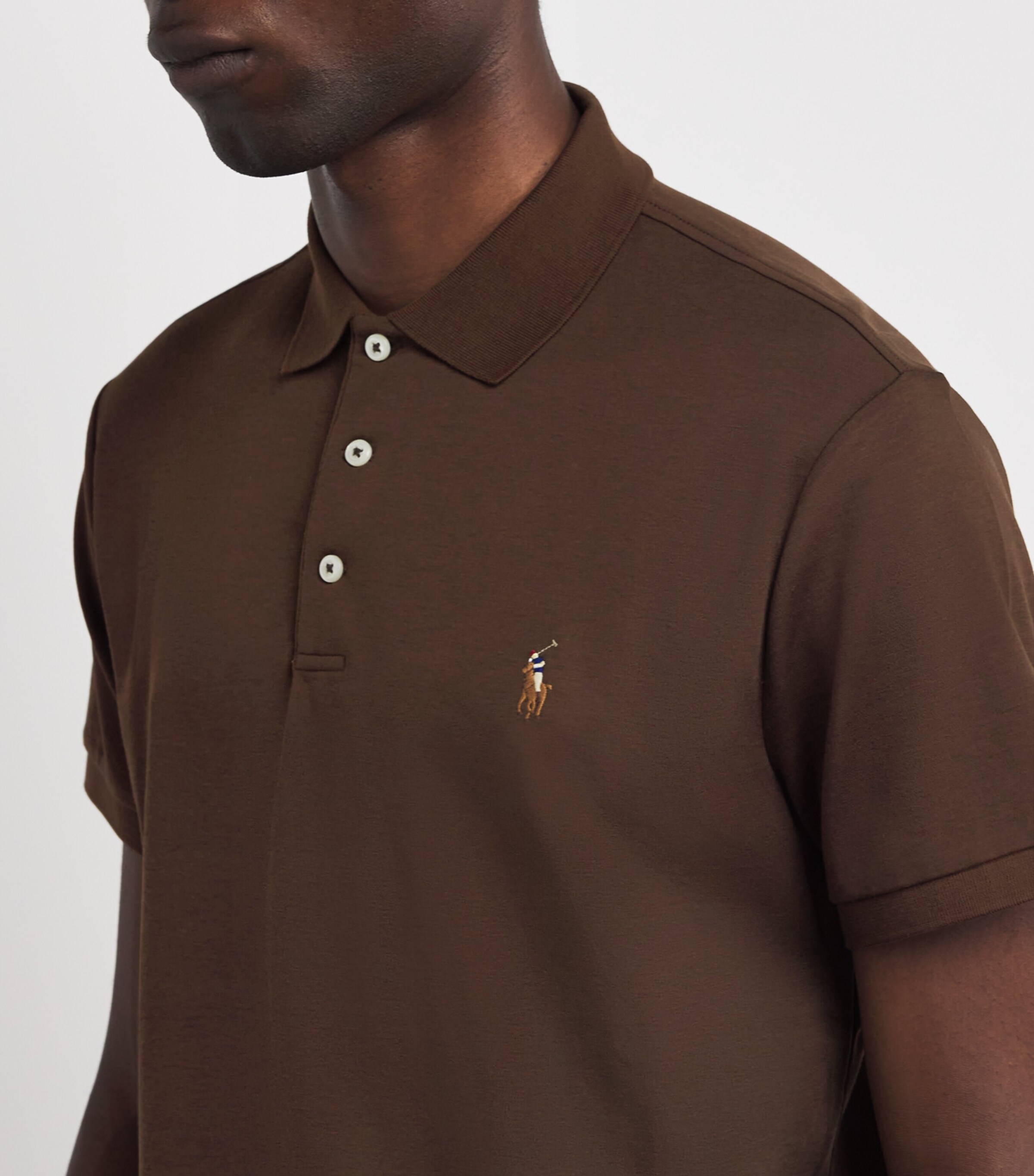 Polo Ralph Lauren Mens Cotton Polo Pony Polo Shirt Dark Brown Image 6