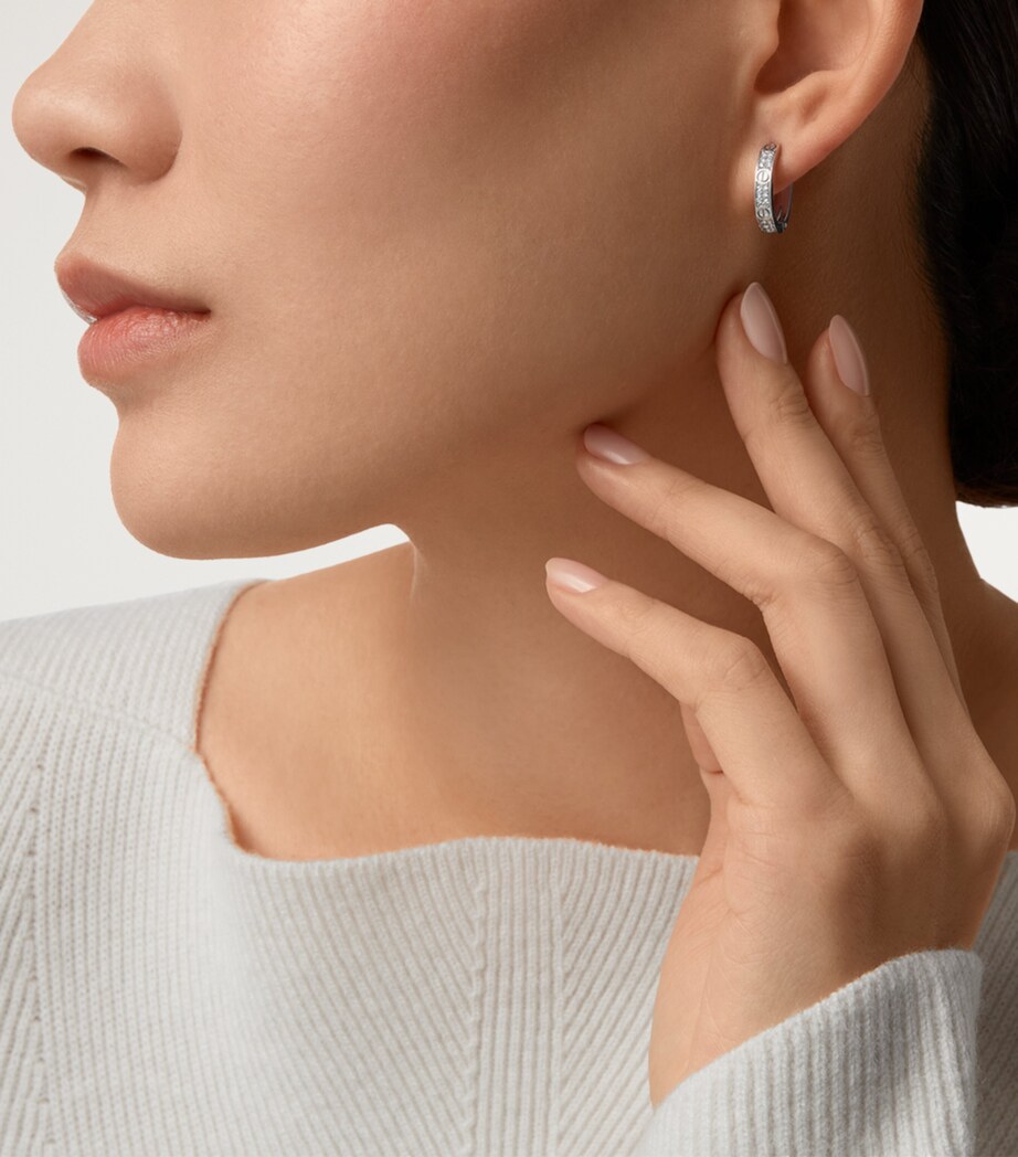 Cartier White Gold and Diamond LOVE Double Hoop Earrings White Gold Image 7