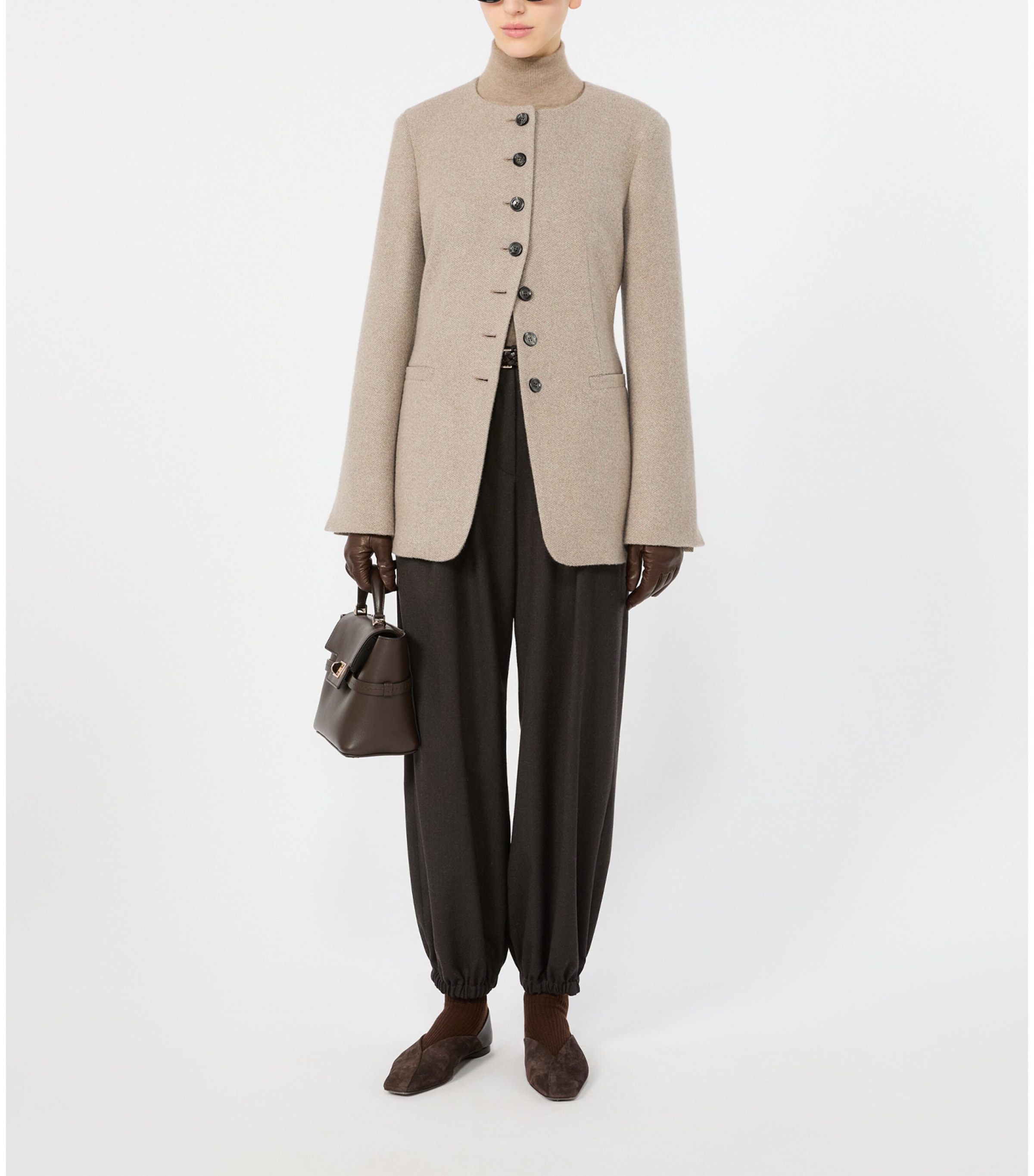 Max Mara Womens Cashmere Jacket Sand Image 2