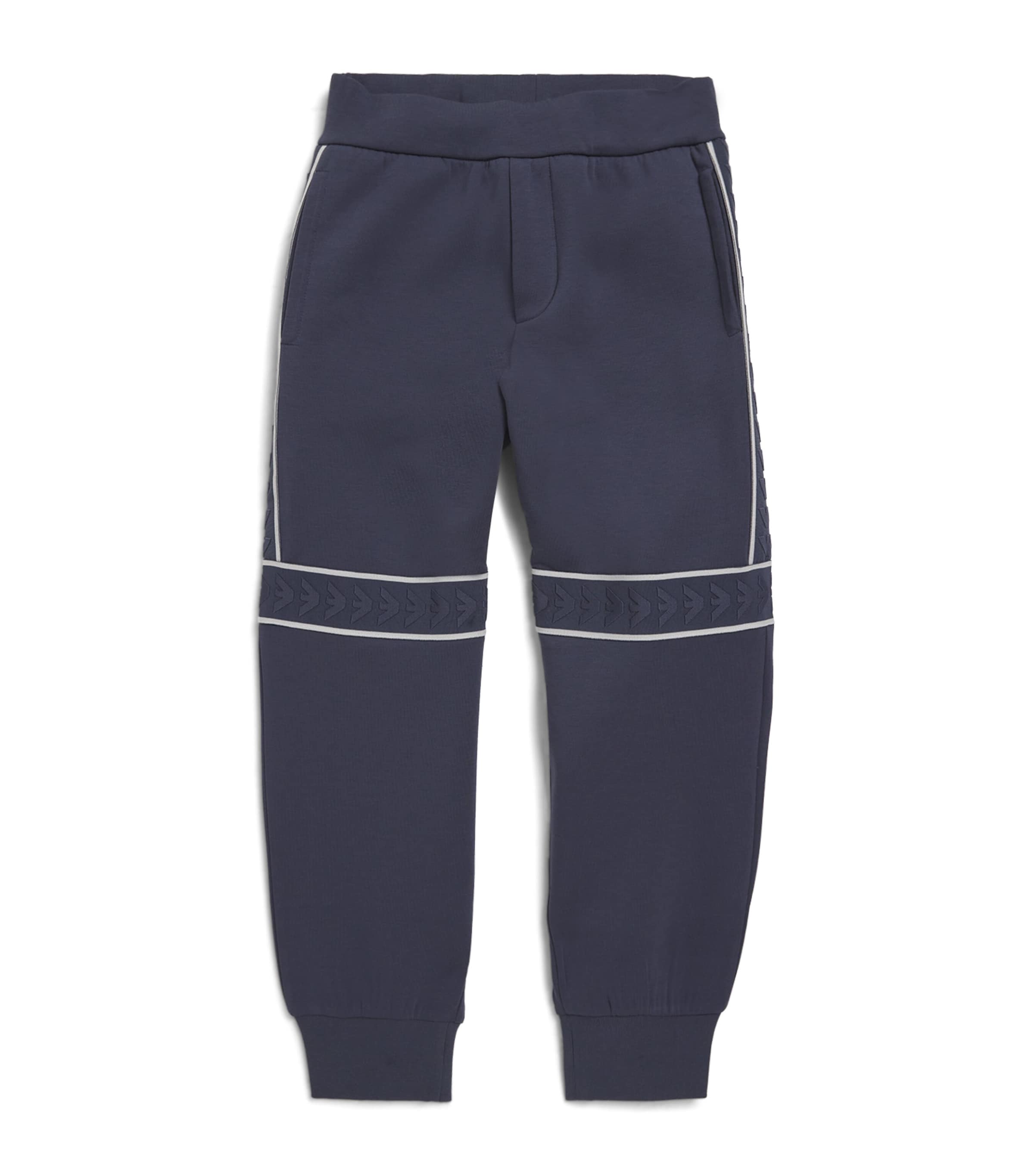 Shop Emporio Armani Eagle-tape Sweatpants In Blue