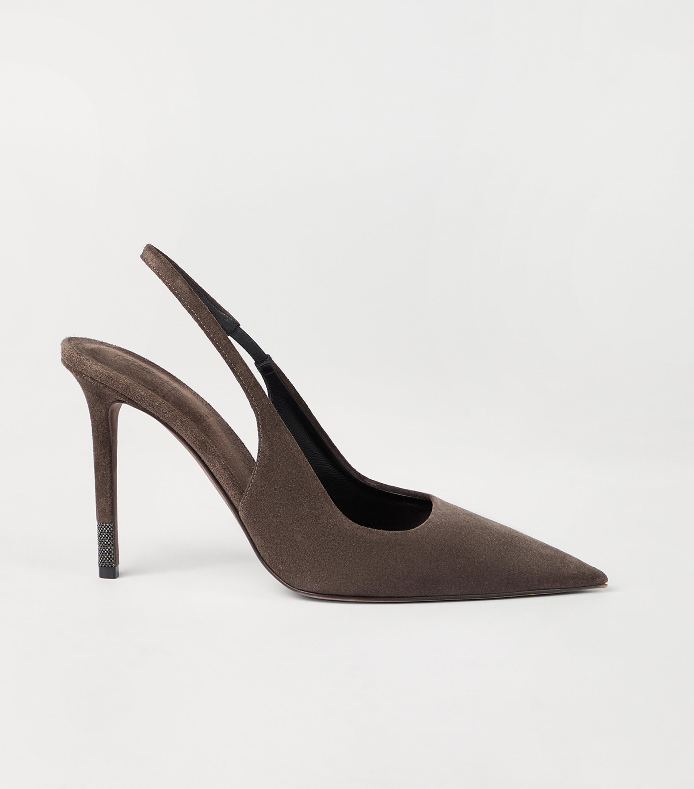 Suede Monili-Detail Slingback Pumps C7284 Image 4