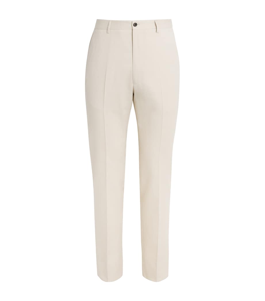 Corneliani Mens Cotton-Cashmere Trousers Natural / Beige Image 1