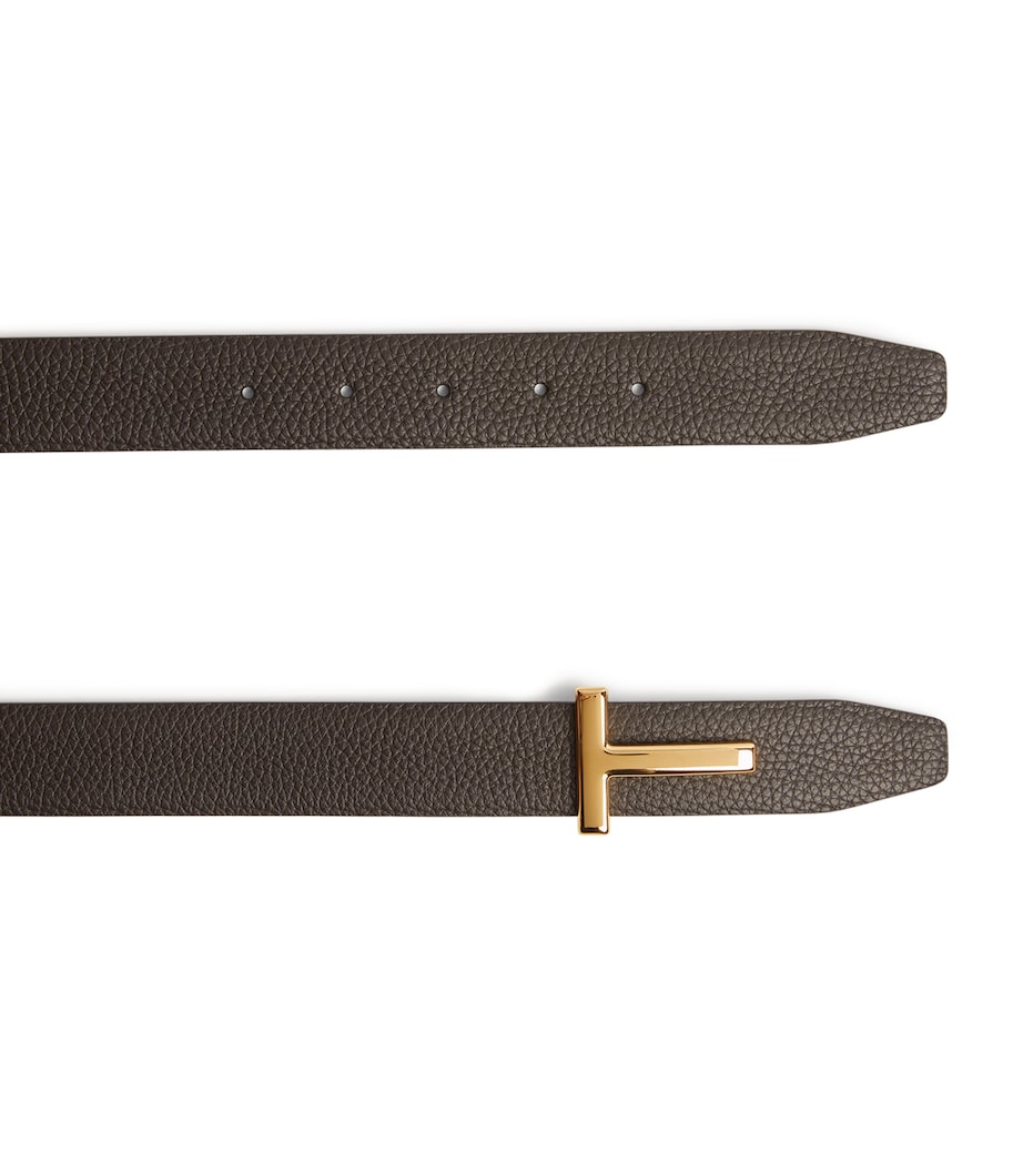 Leather Reversible T Icon Belt 3BN06 Image 2