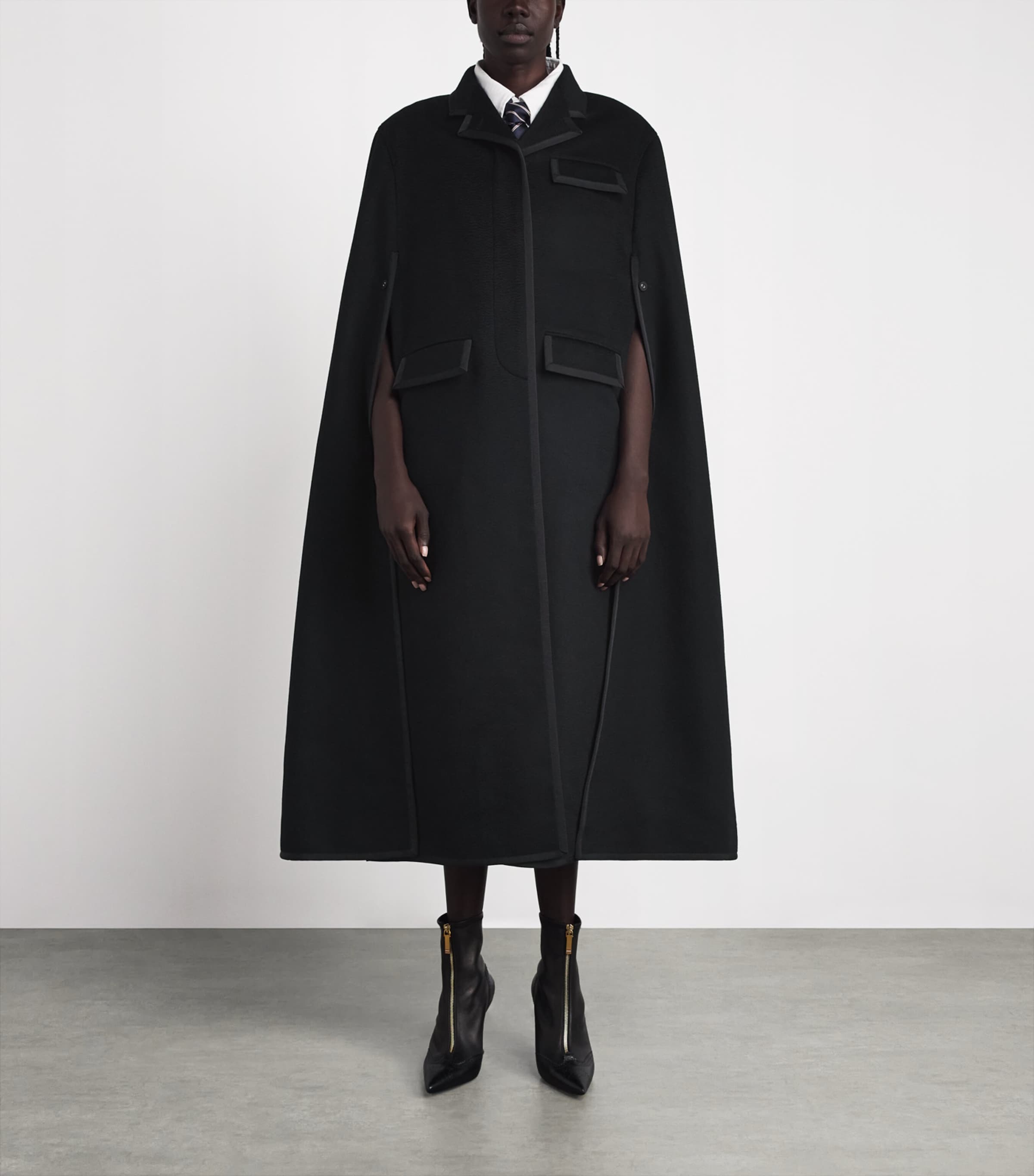 Thom Browne Womens Cashmere Browne 65 Chesterfield Cape Black Image 4