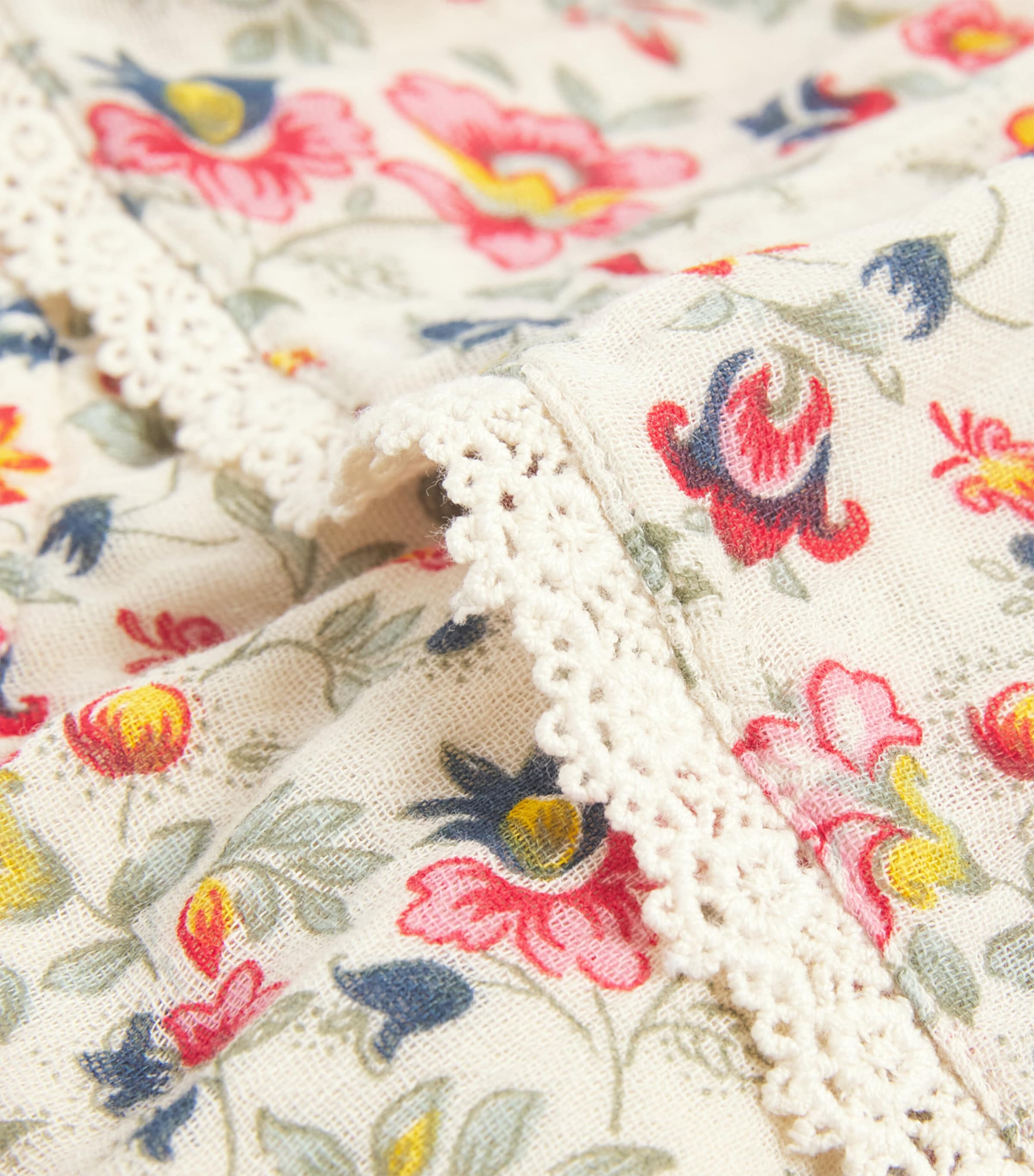 Cotton Floral Print India Bodysuit (3-24 Months) CREAM WILD FLOWERS Image 3