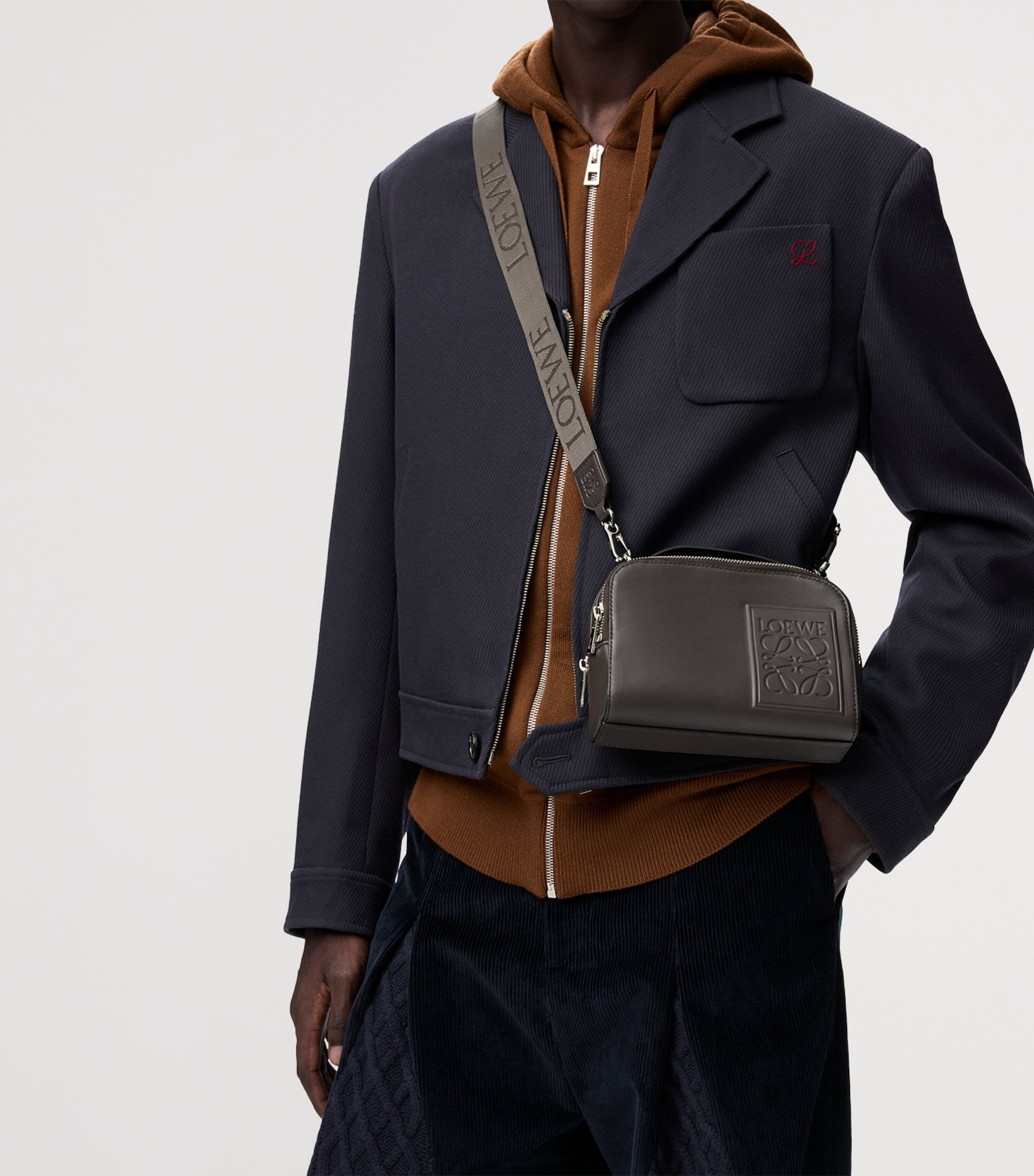 Mini Leather Patch Camera Bag DARK GREY Image 7