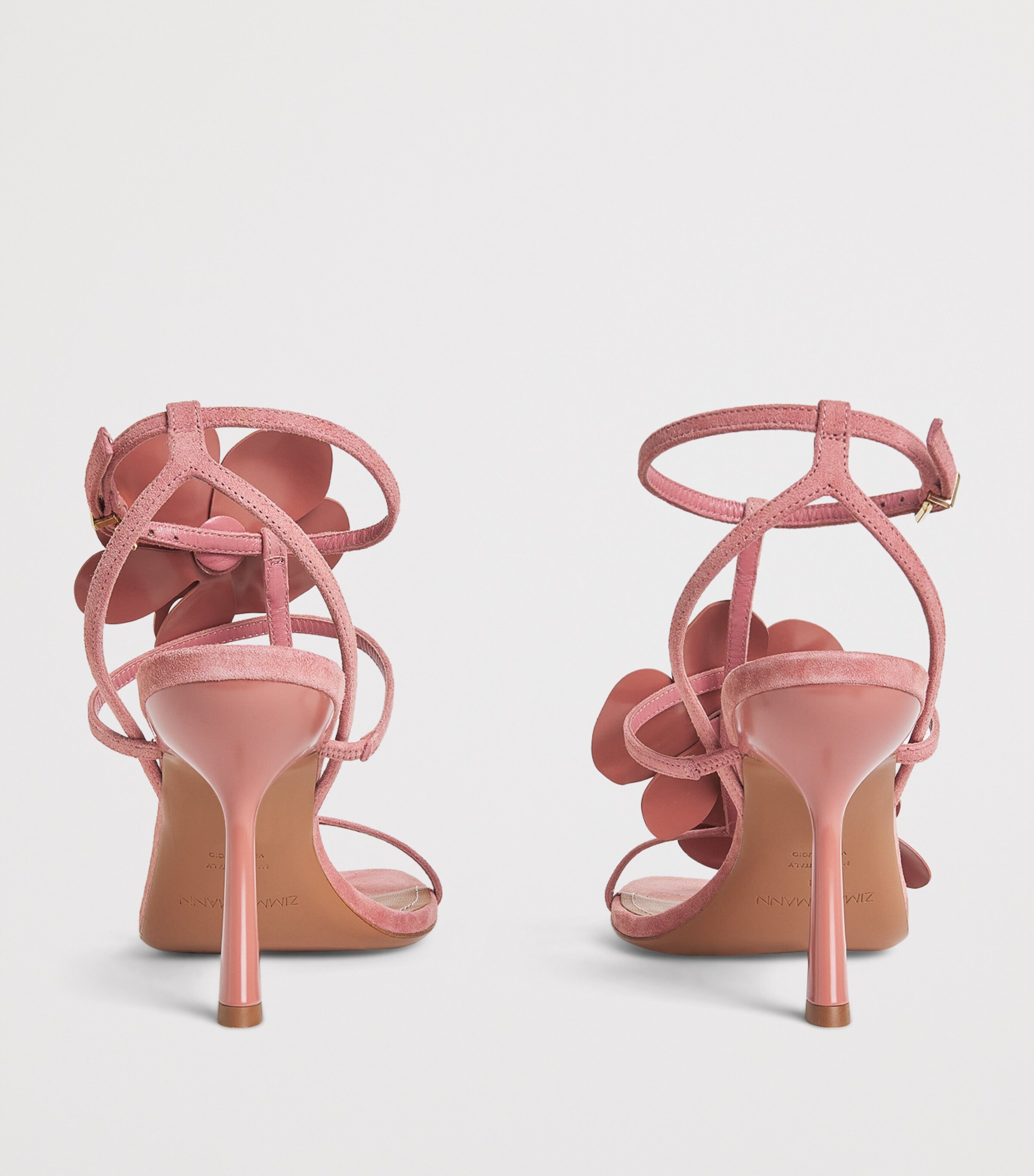 Leather Orchid Heeled Sandals 85 COR/CORAL Image 4
