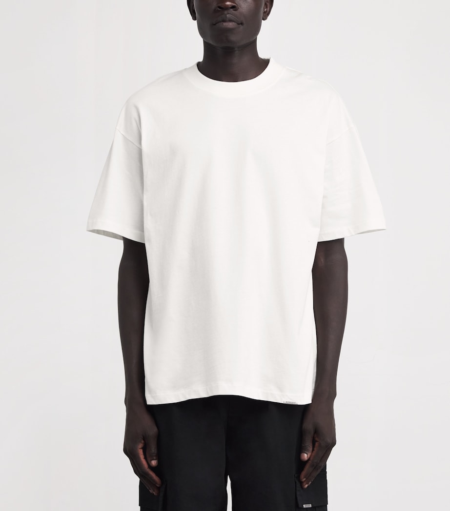 Cotton Initial Oversized T-Shirt FLAT WHITE Image 3