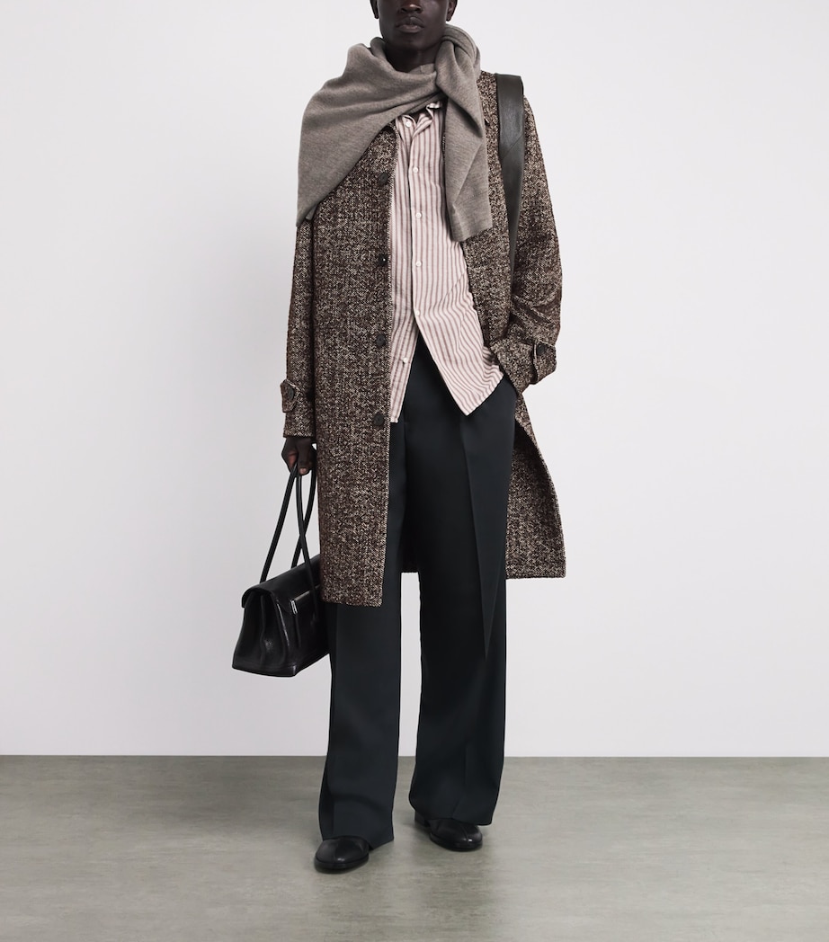 Wool-Blend Herringbone Overcoat ICEDCOFFEE/ECRU Image 2