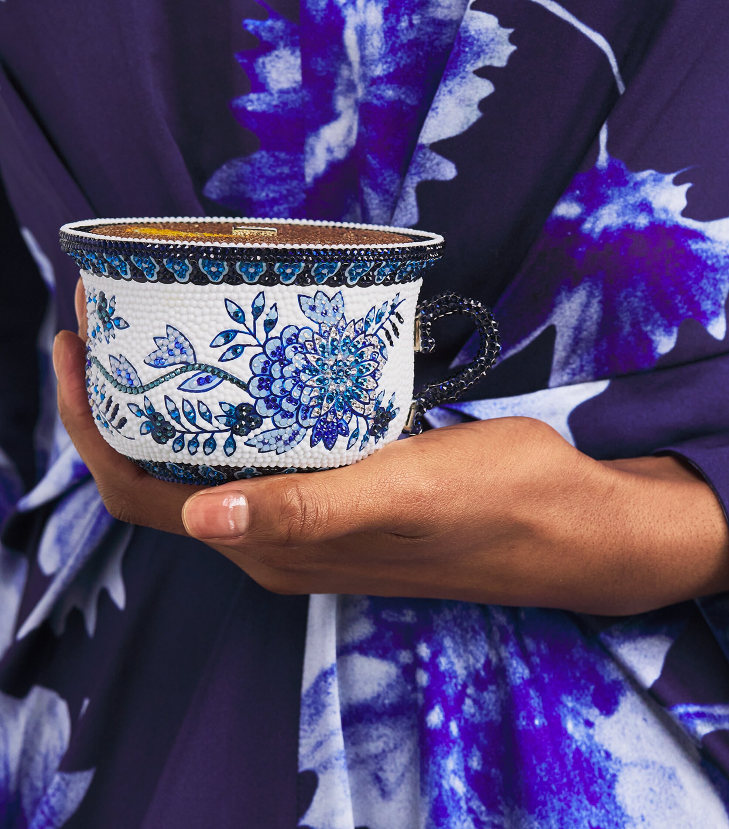Judith Leiber Blue Teacup Tranquili-Tea Clutch Bag | Harrods US