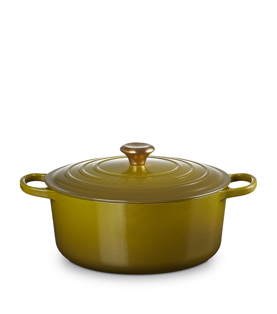 Enamelled Cast Iron Round Casserole Dish (28cm) OLIVE Image 2
