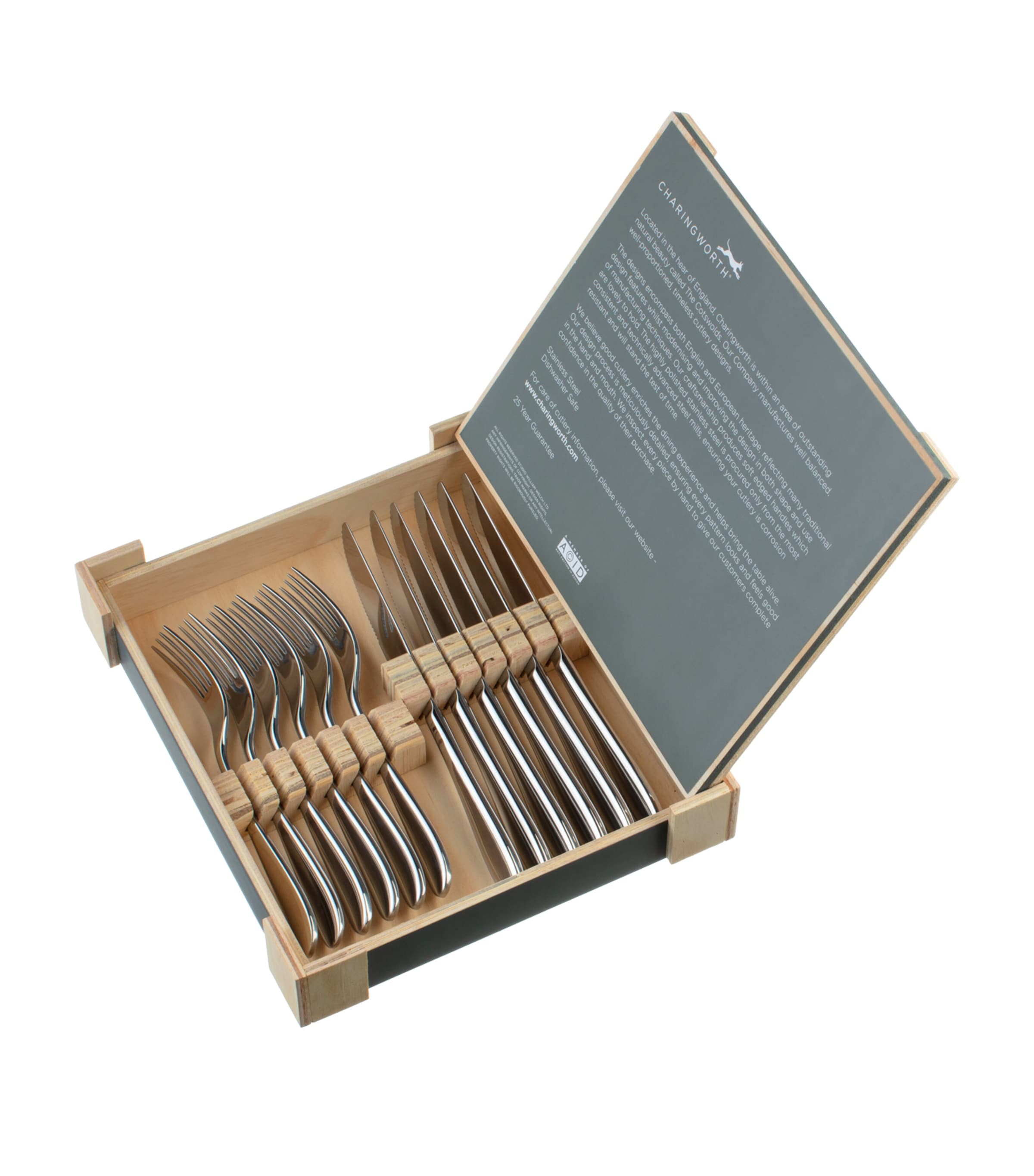 Santol Stainless Steel Steak Knife and Fork Set SILVER Image 3