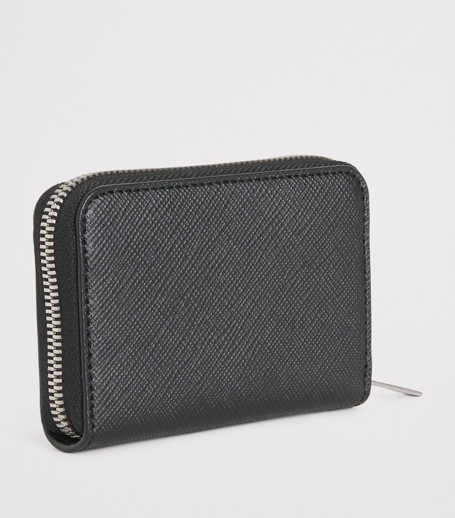 Grained Leather Zipped Wallet BLACK Image 2
