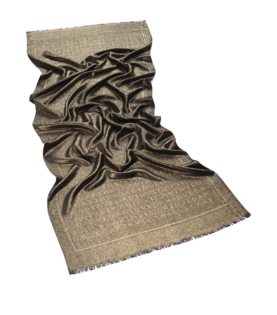 Logomania Wool-Silk Scarf GOLD Image 1