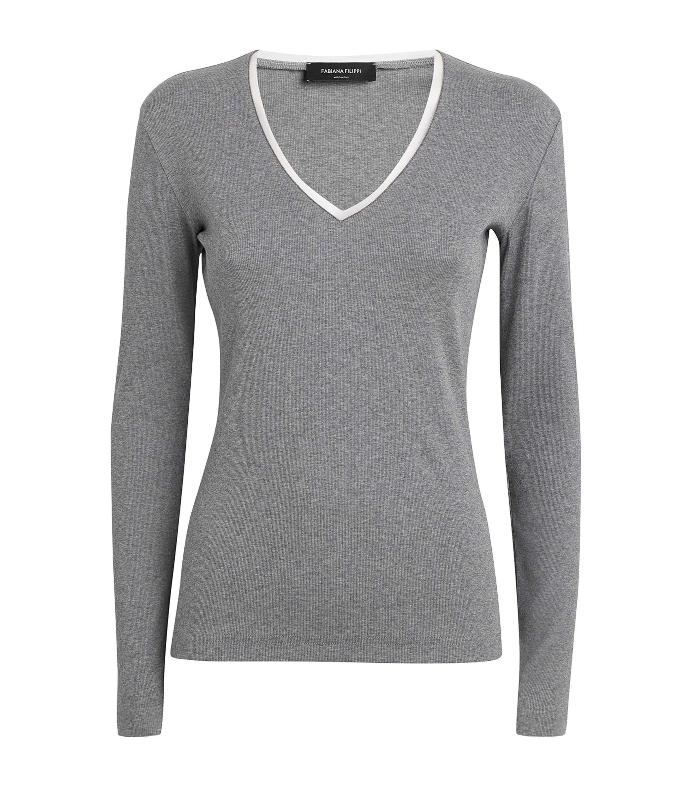Fabiana Filippi Womens Embellished Mesh-Trim Sweater Roccia Image 1