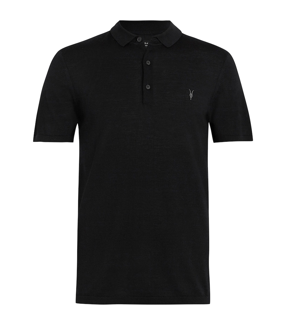 Merino Wool Mode Polo Shirt BLACK Image 1