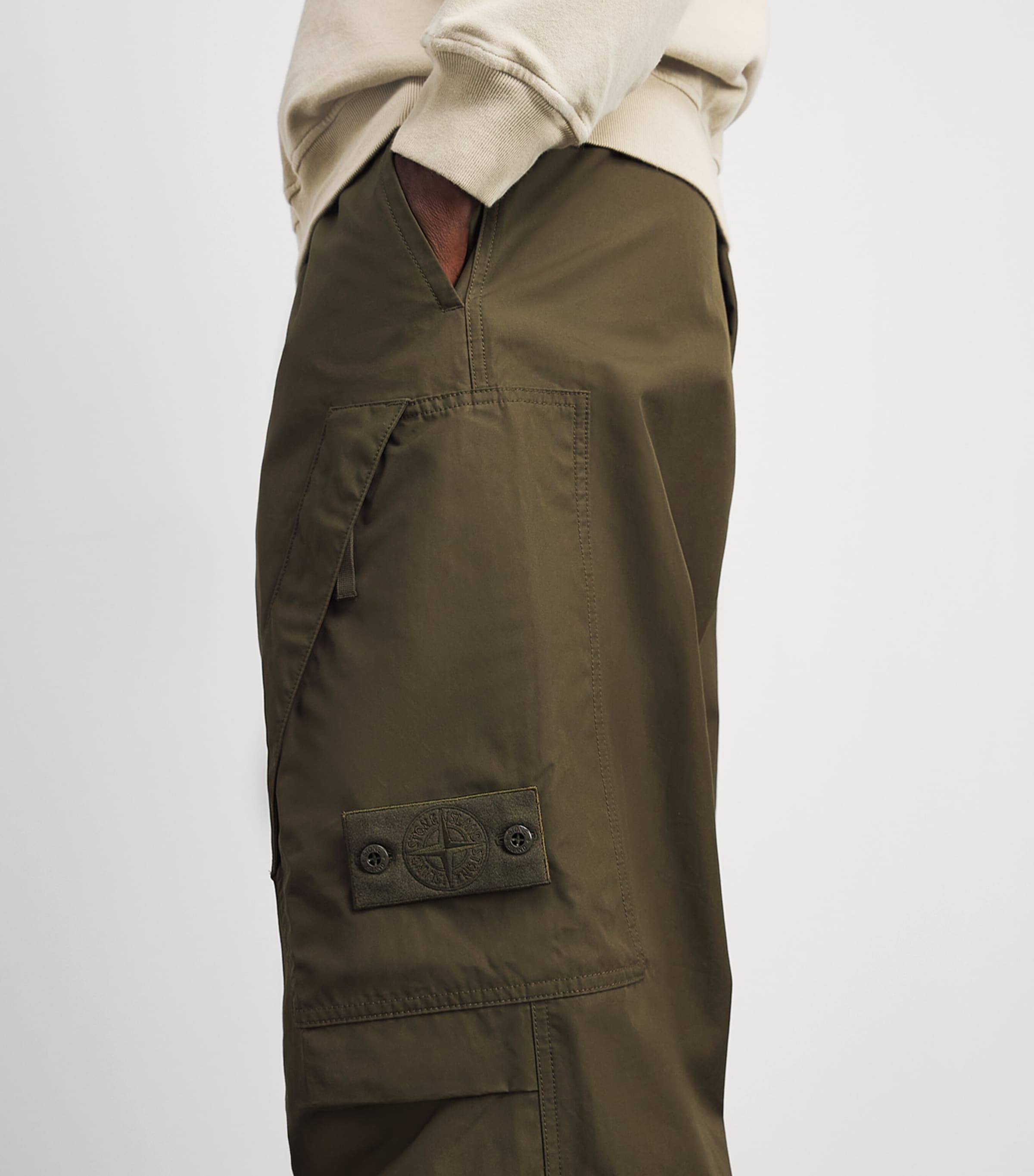 Stone Island Mens Cotton-Canvas All-Weather Ghost Trousers Image 3